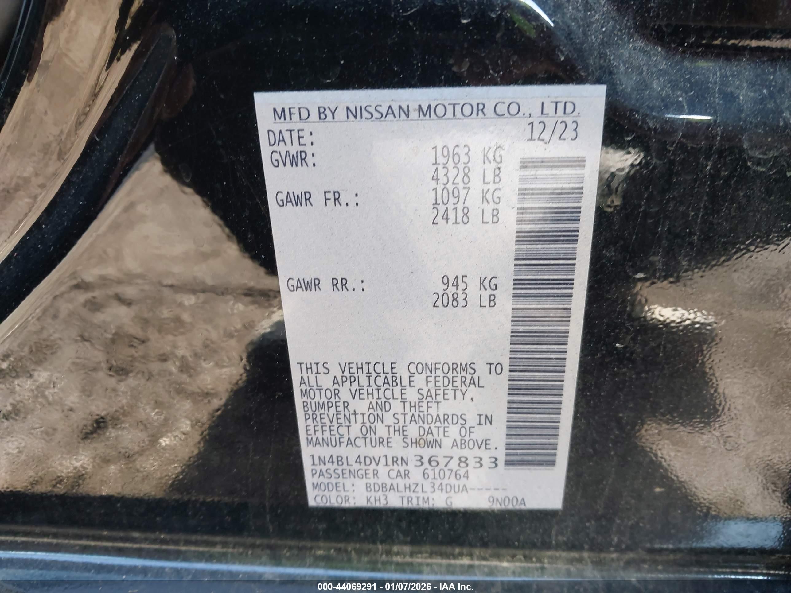 NISSAN ALTIMA image 9