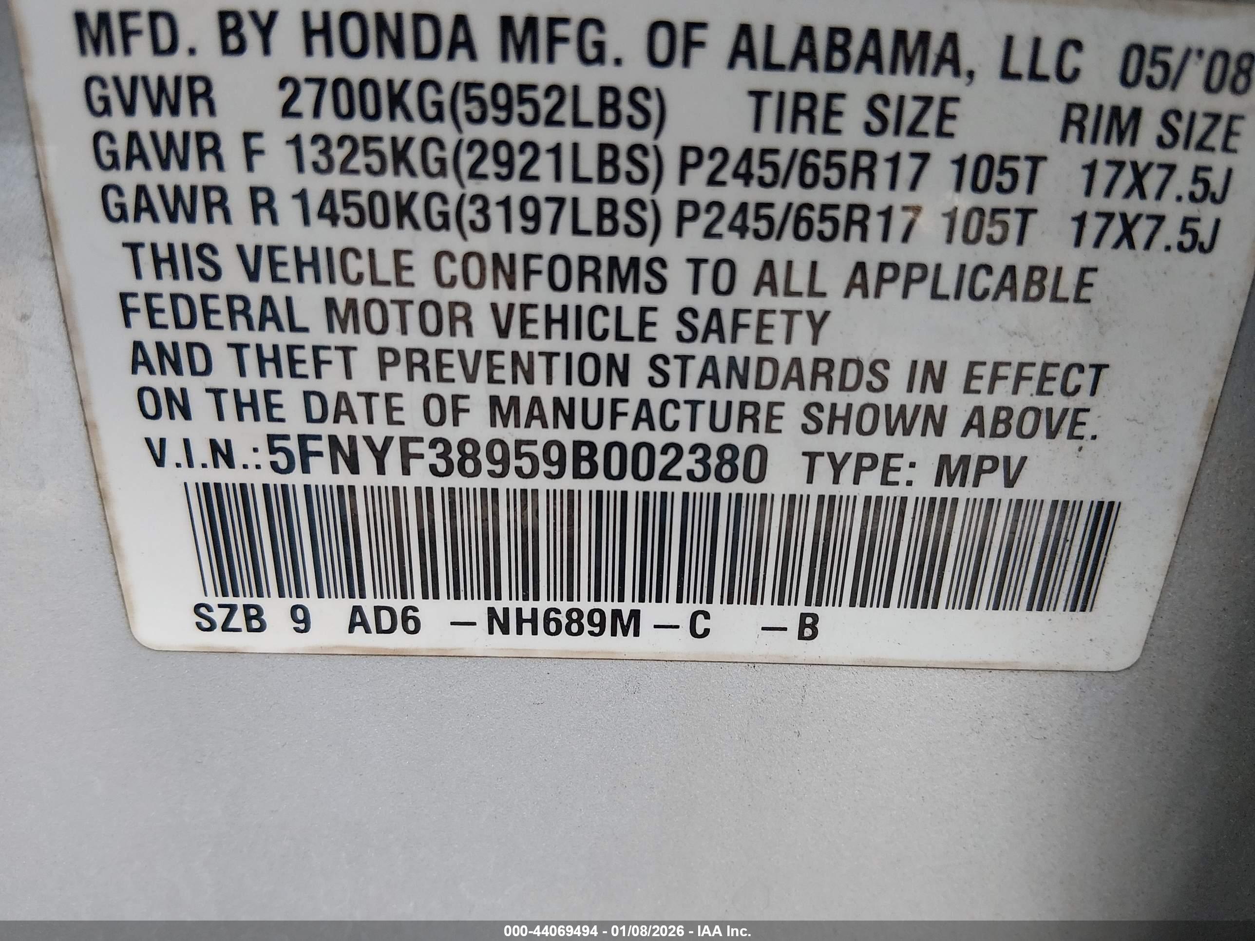 HONDA PILOT image 9