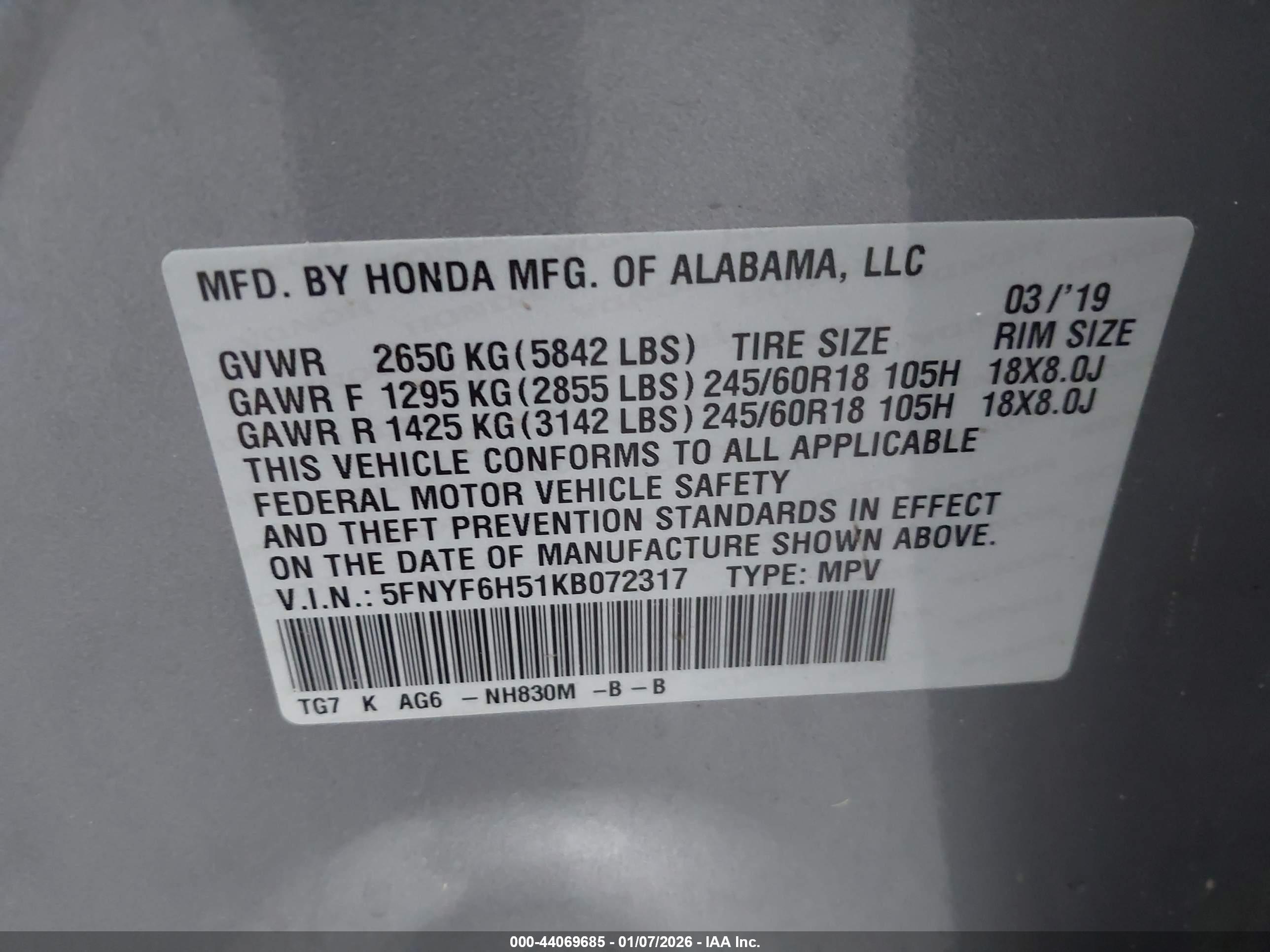 HONDA PILOT image 9