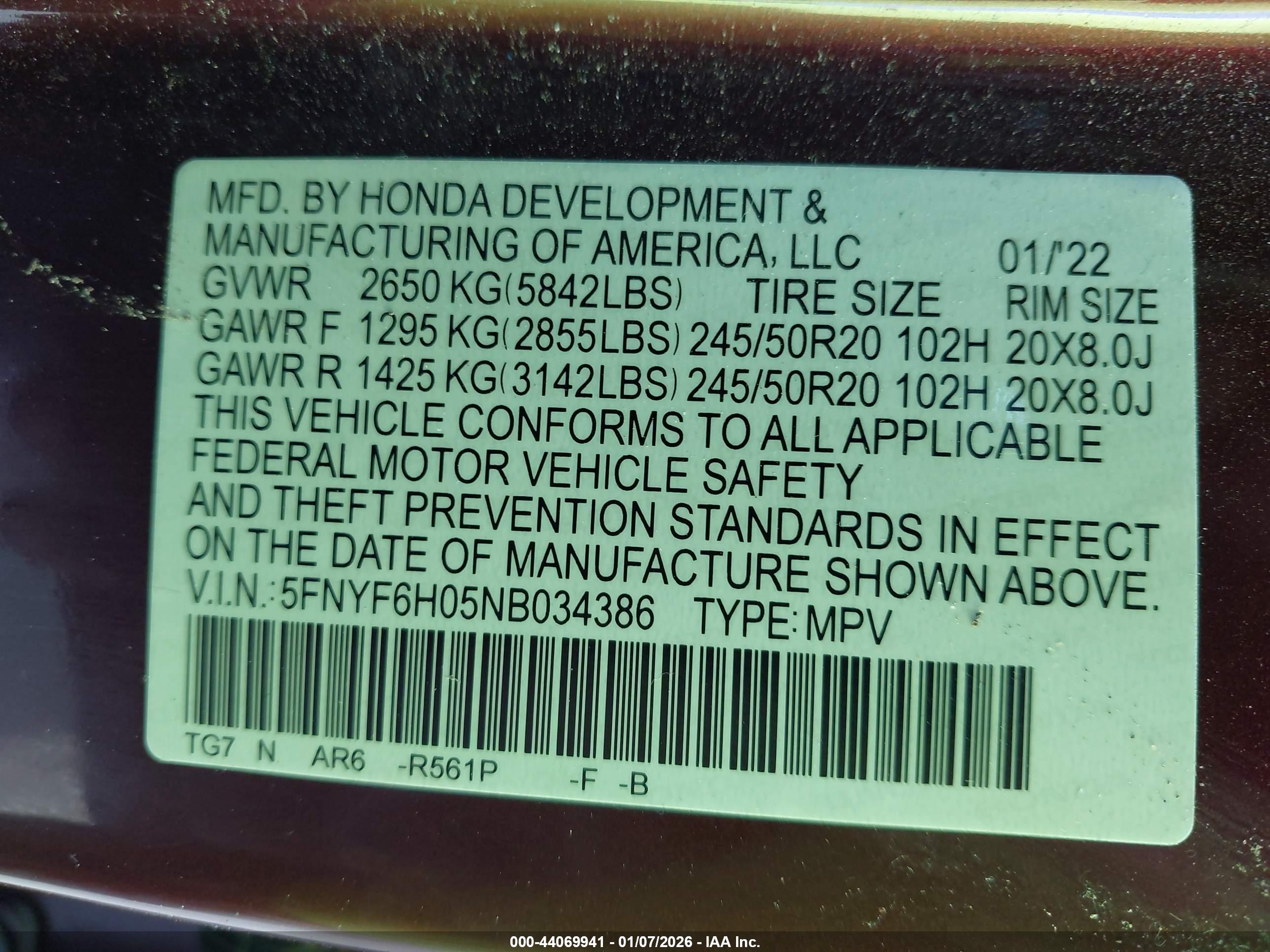 HONDA PILOT image 9