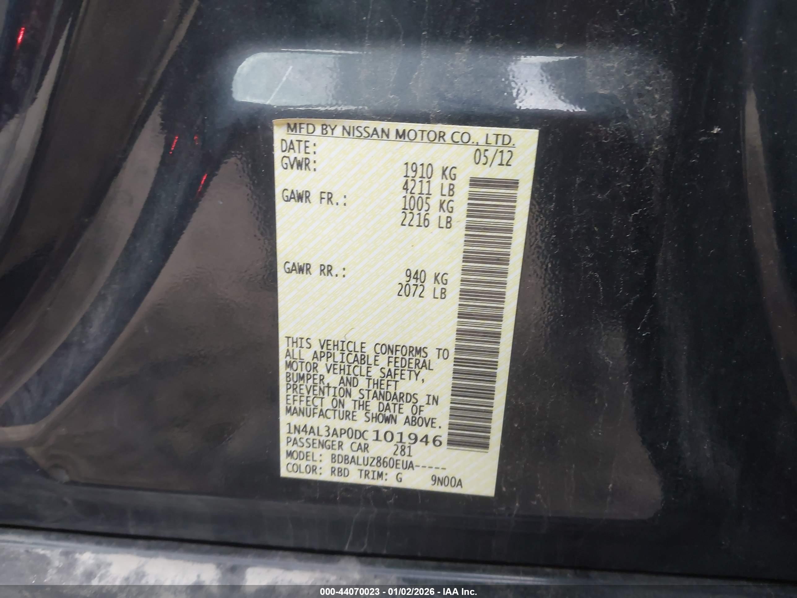 NISSAN ALTIMA image 9