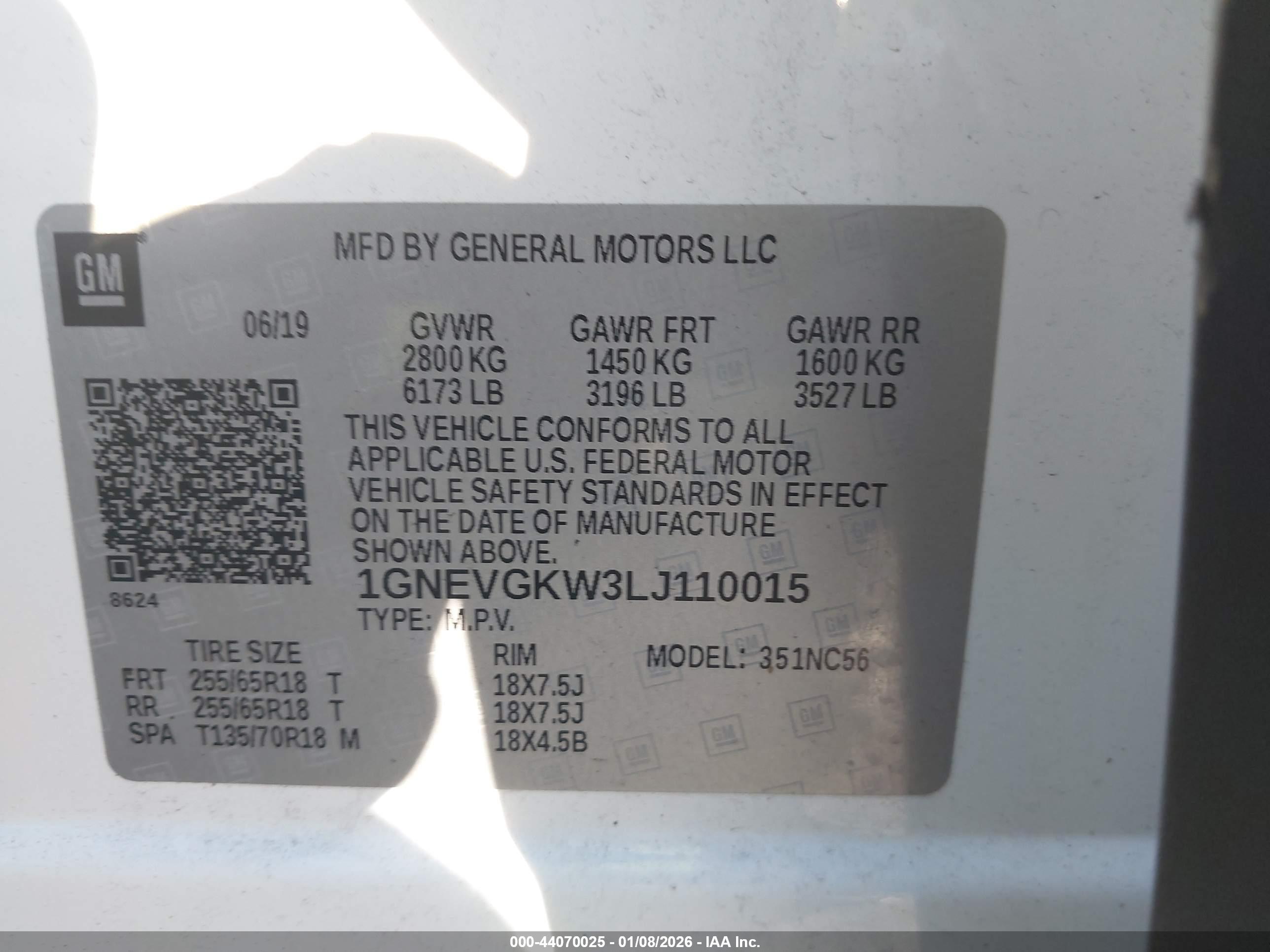 CHEVROLET TRAVERSE image 9
