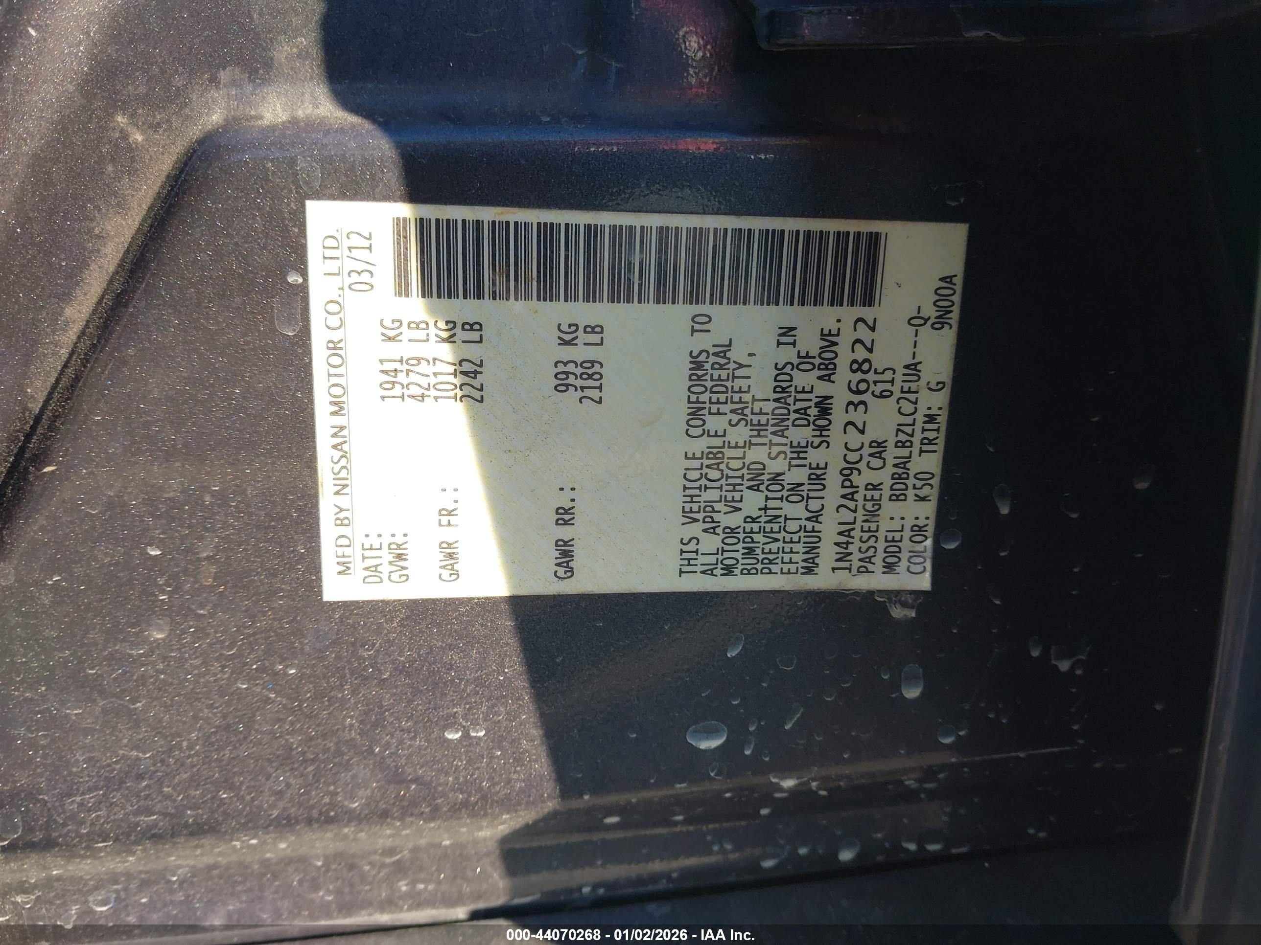 NISSAN ALTIMA image 9