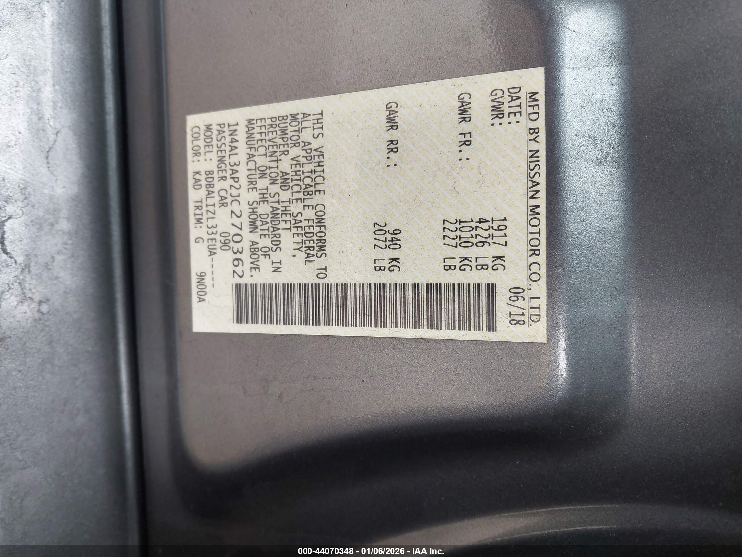 NISSAN ALTIMA image 9