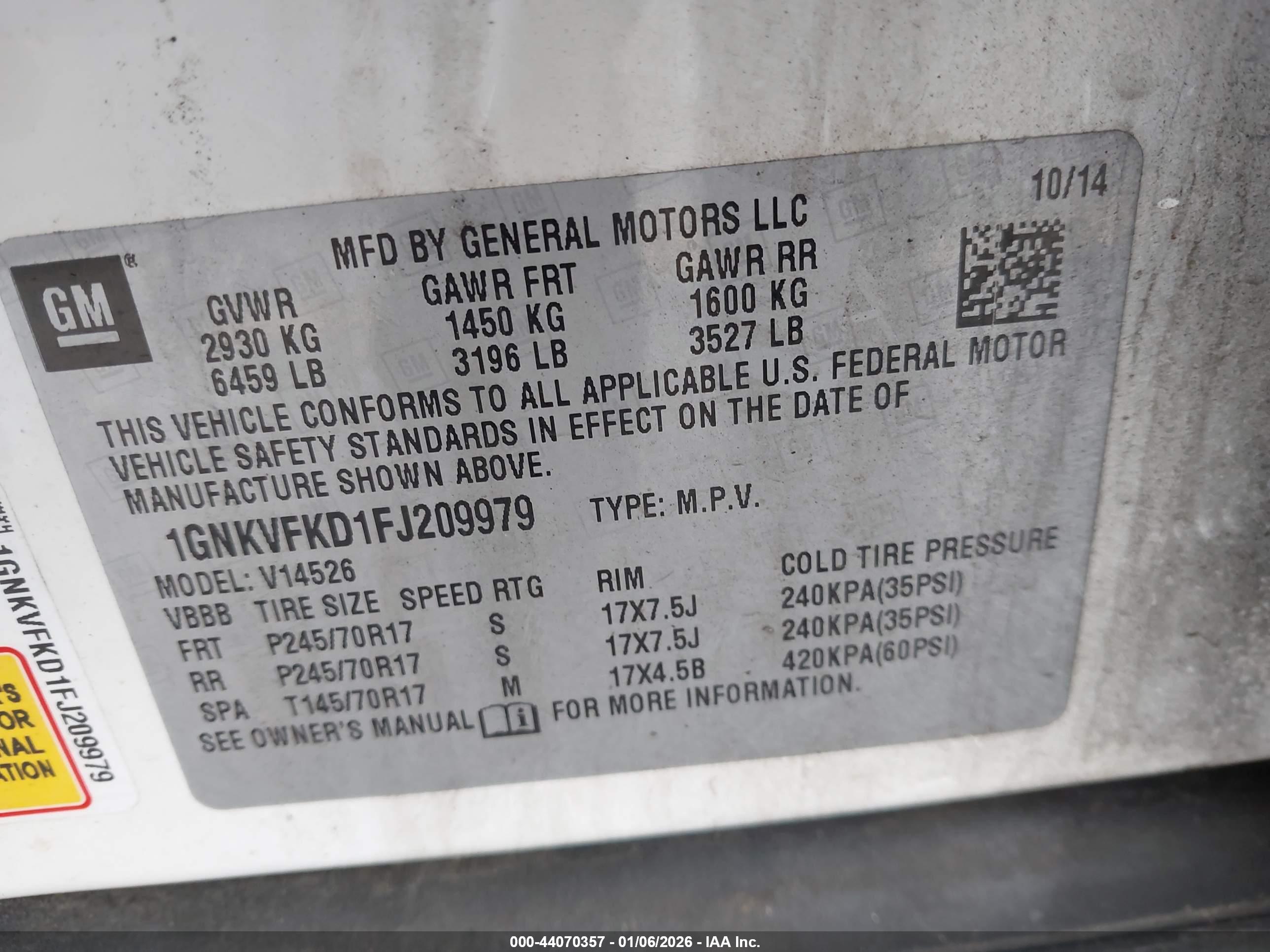 CHEVROLET TRAVERSE image 9
