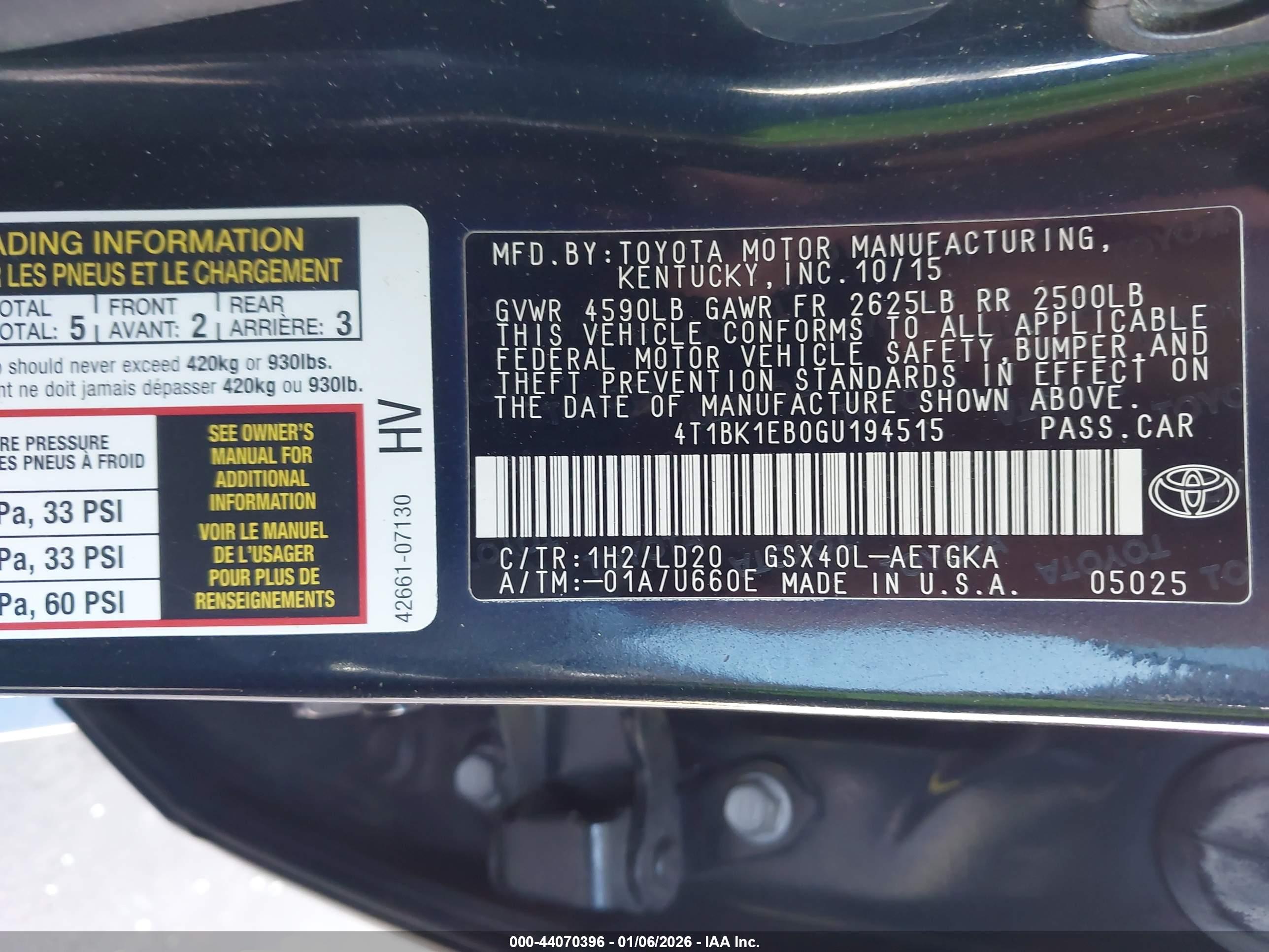 TOYOTA AVALON image 9
