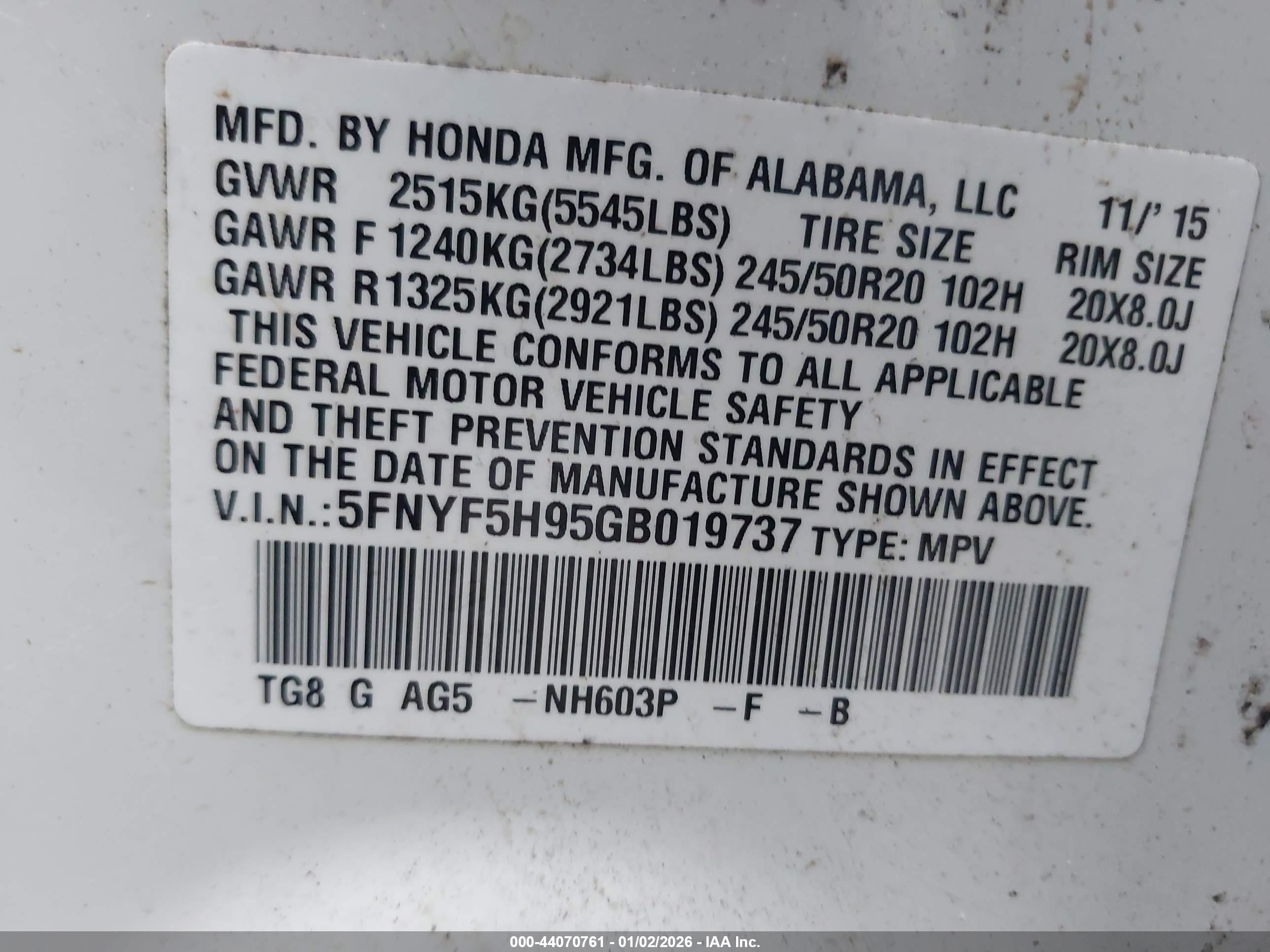 HONDA PILOT image 9