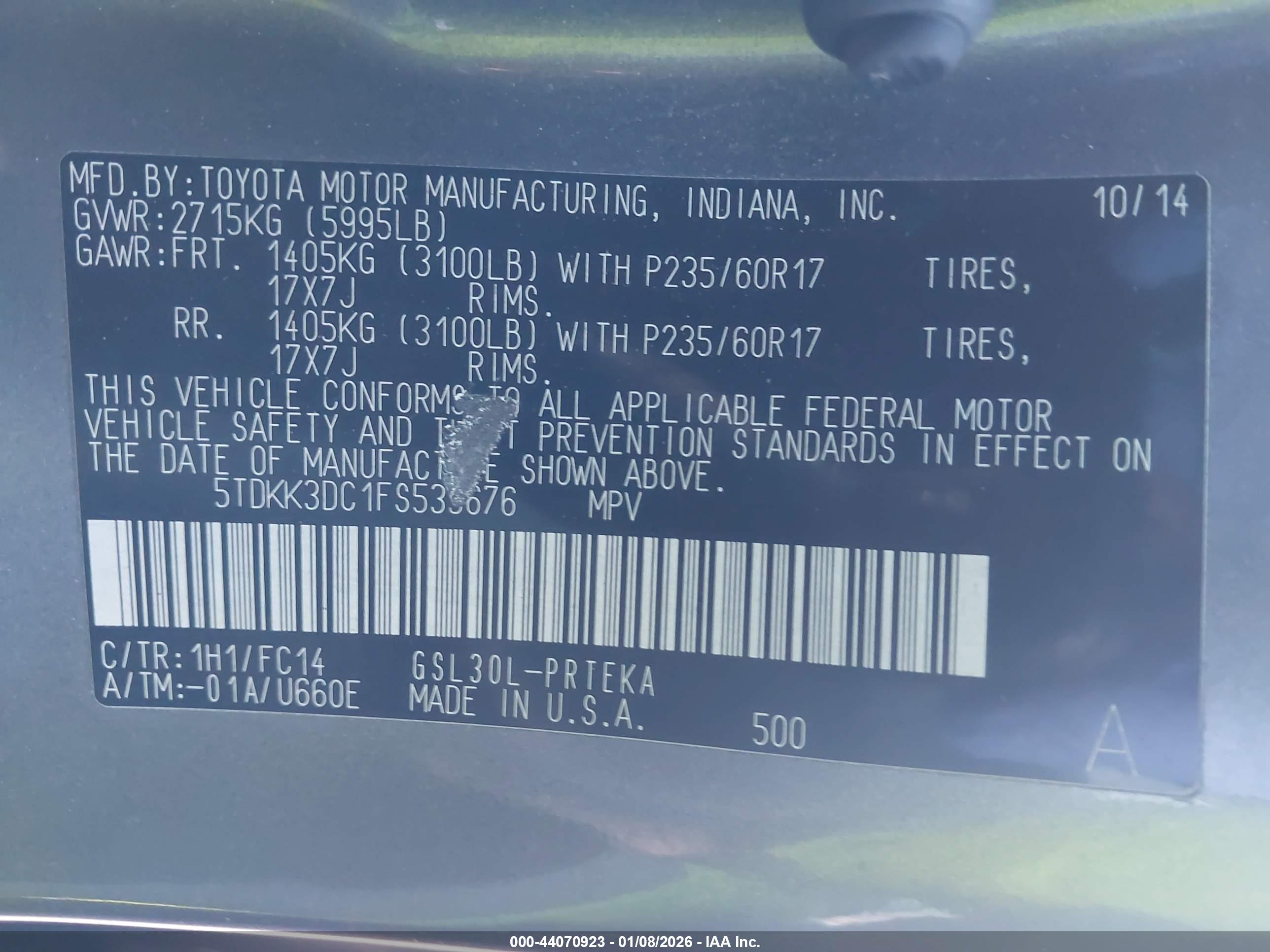 TOYOTA SIENNA image 9