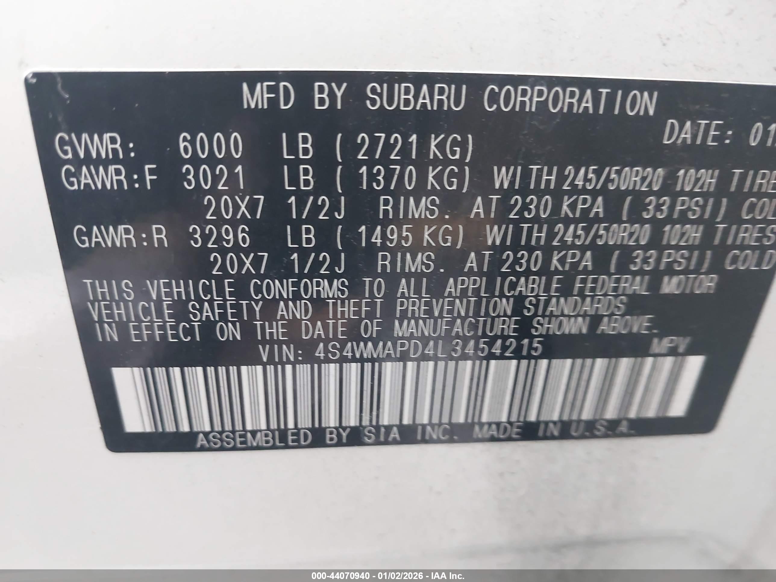 SUBARU ASCENT image 9