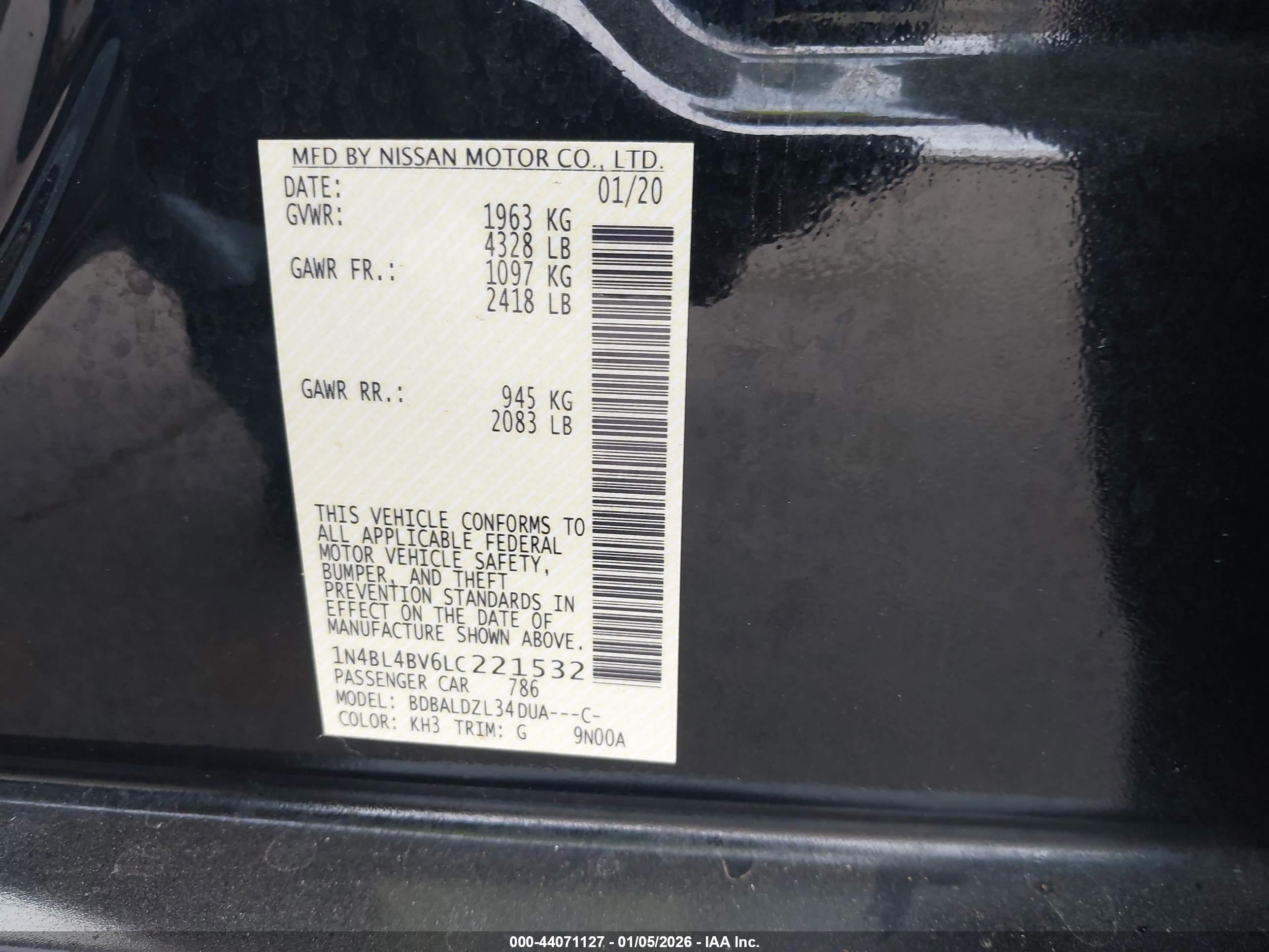 NISSAN ALTIMA image 9