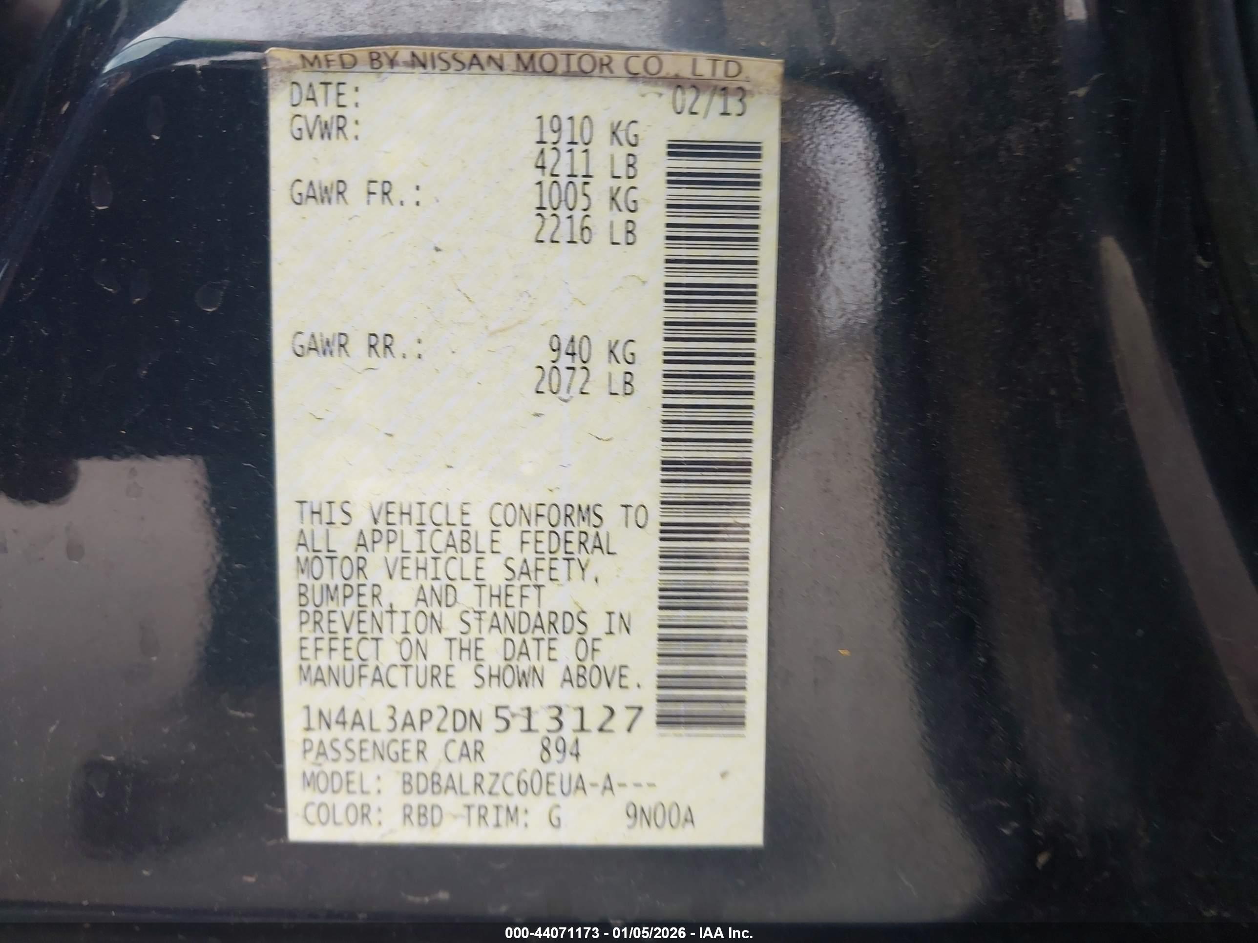 NISSAN ALTIMA image 9