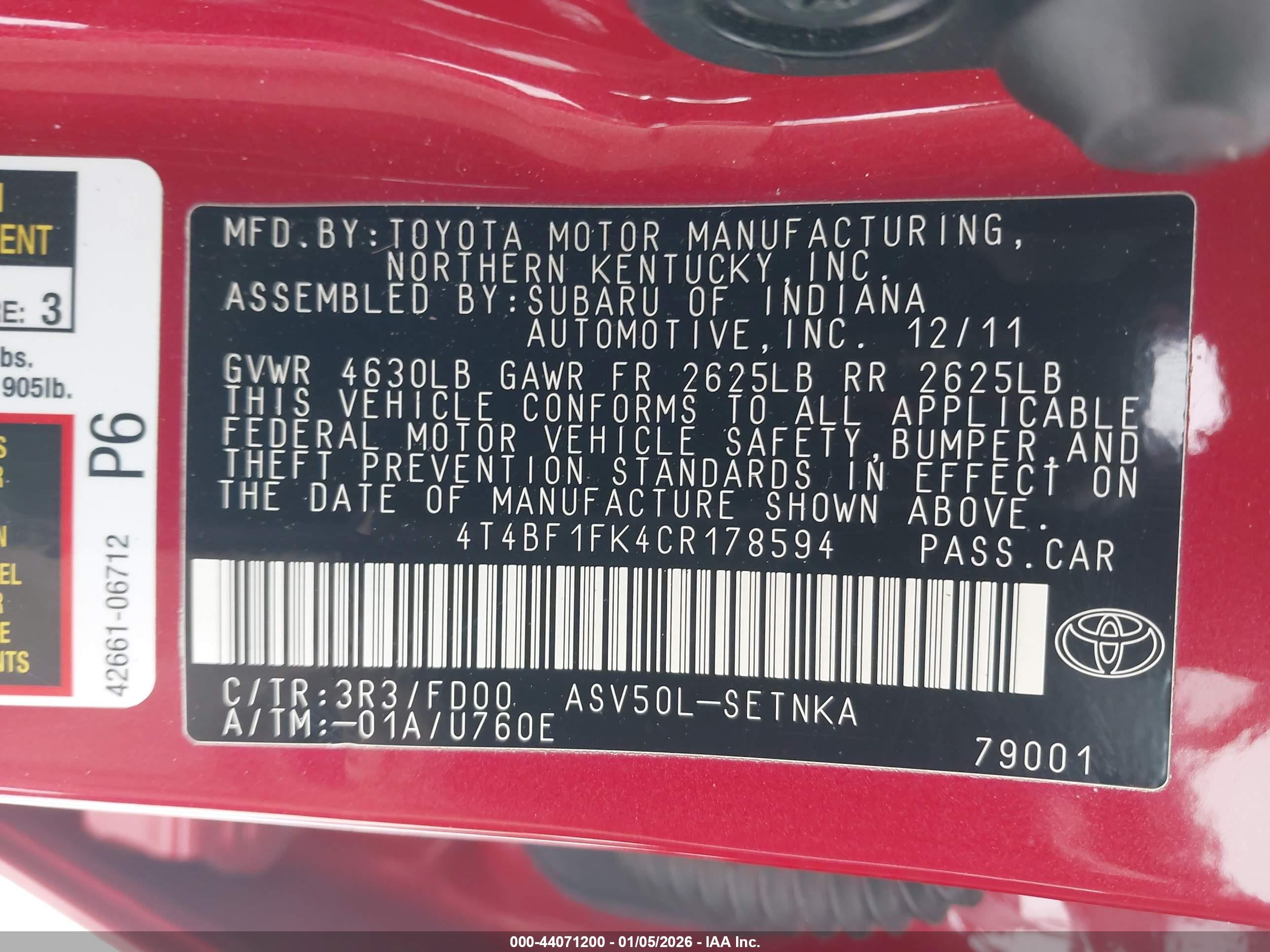 TOYOTA CAMRY image 9