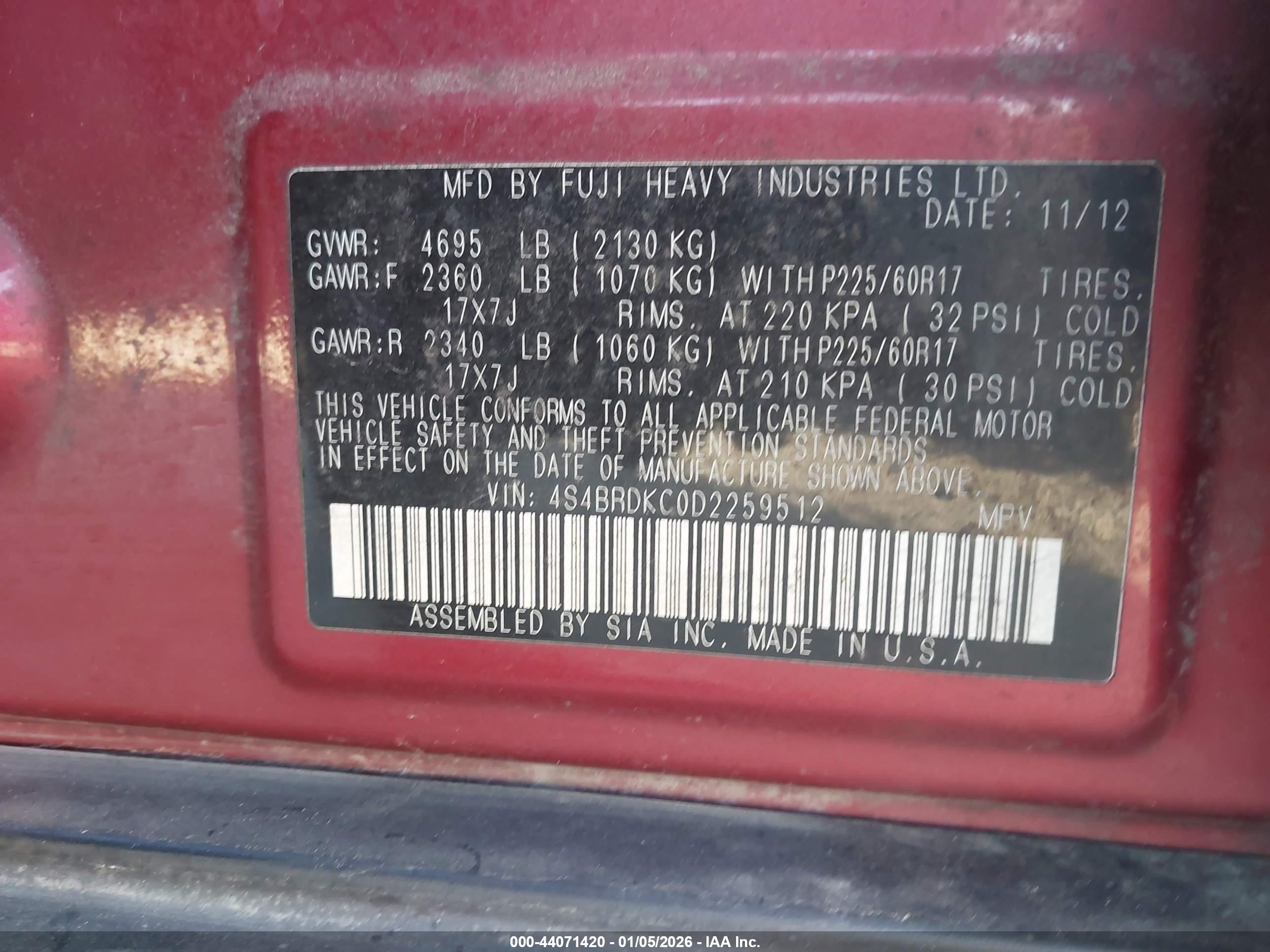 SUBARU OUTBACK image 9