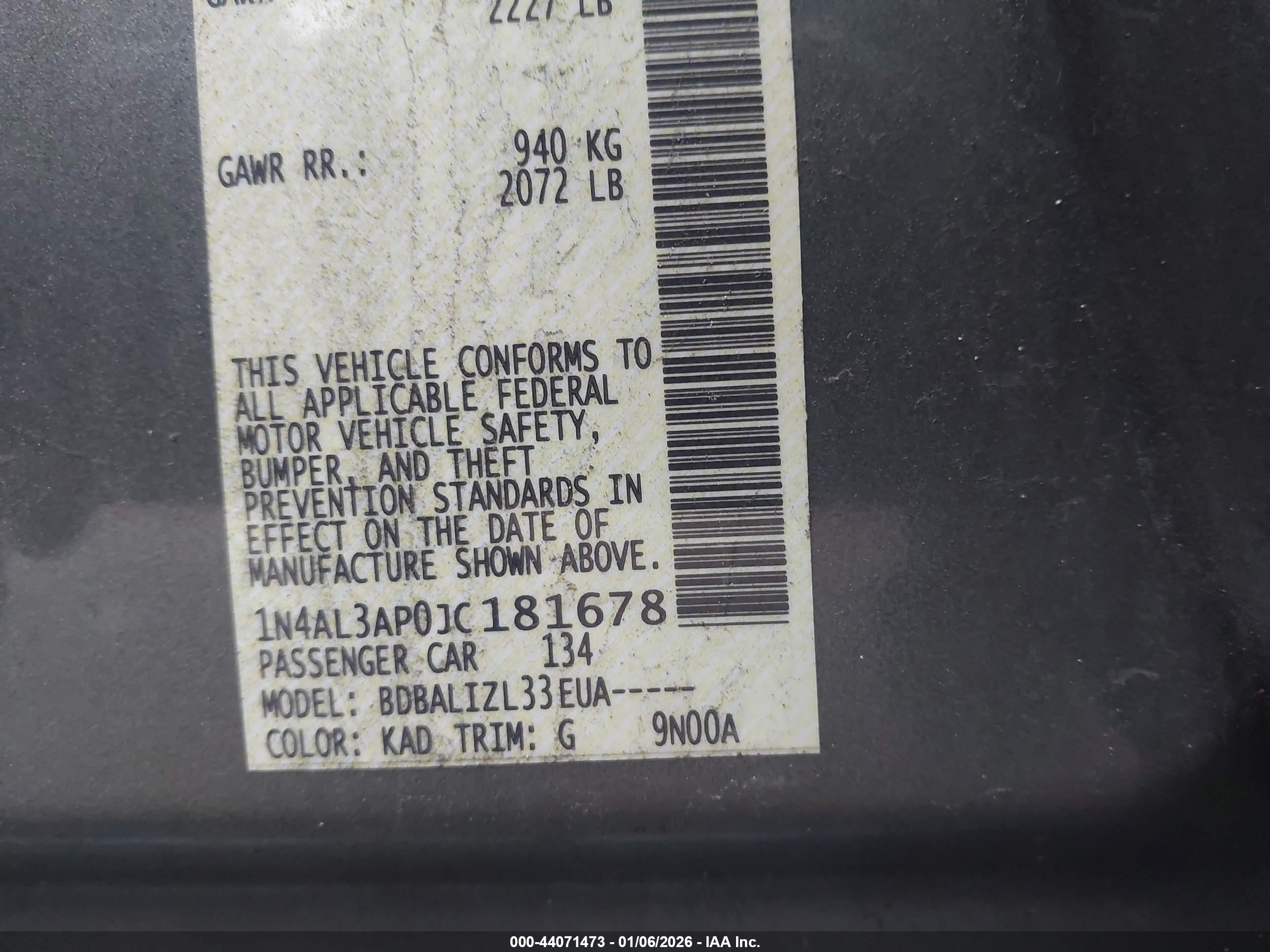 NISSAN ALTIMA image 9
