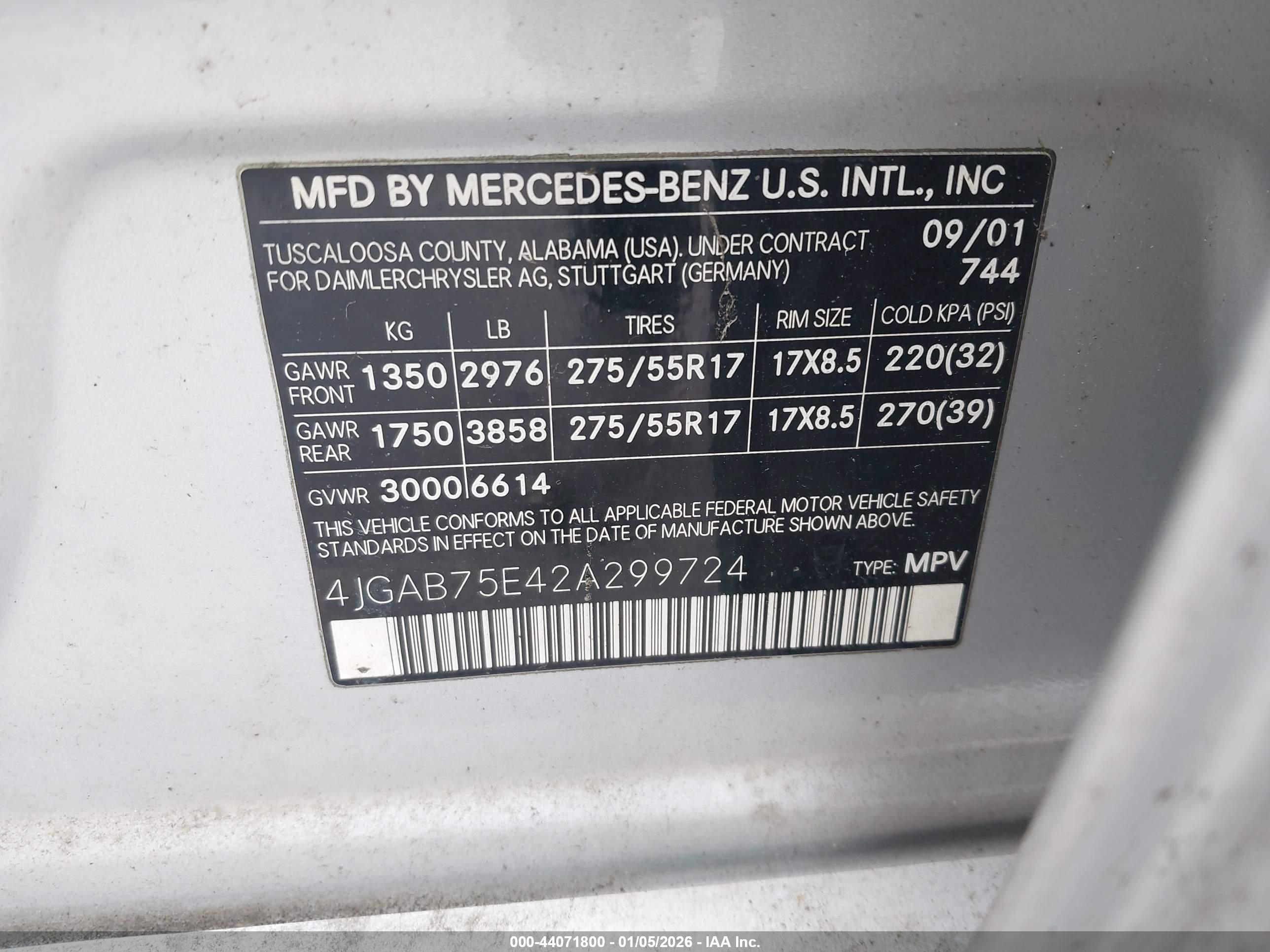 MERCEDES-BENZ ML image 9