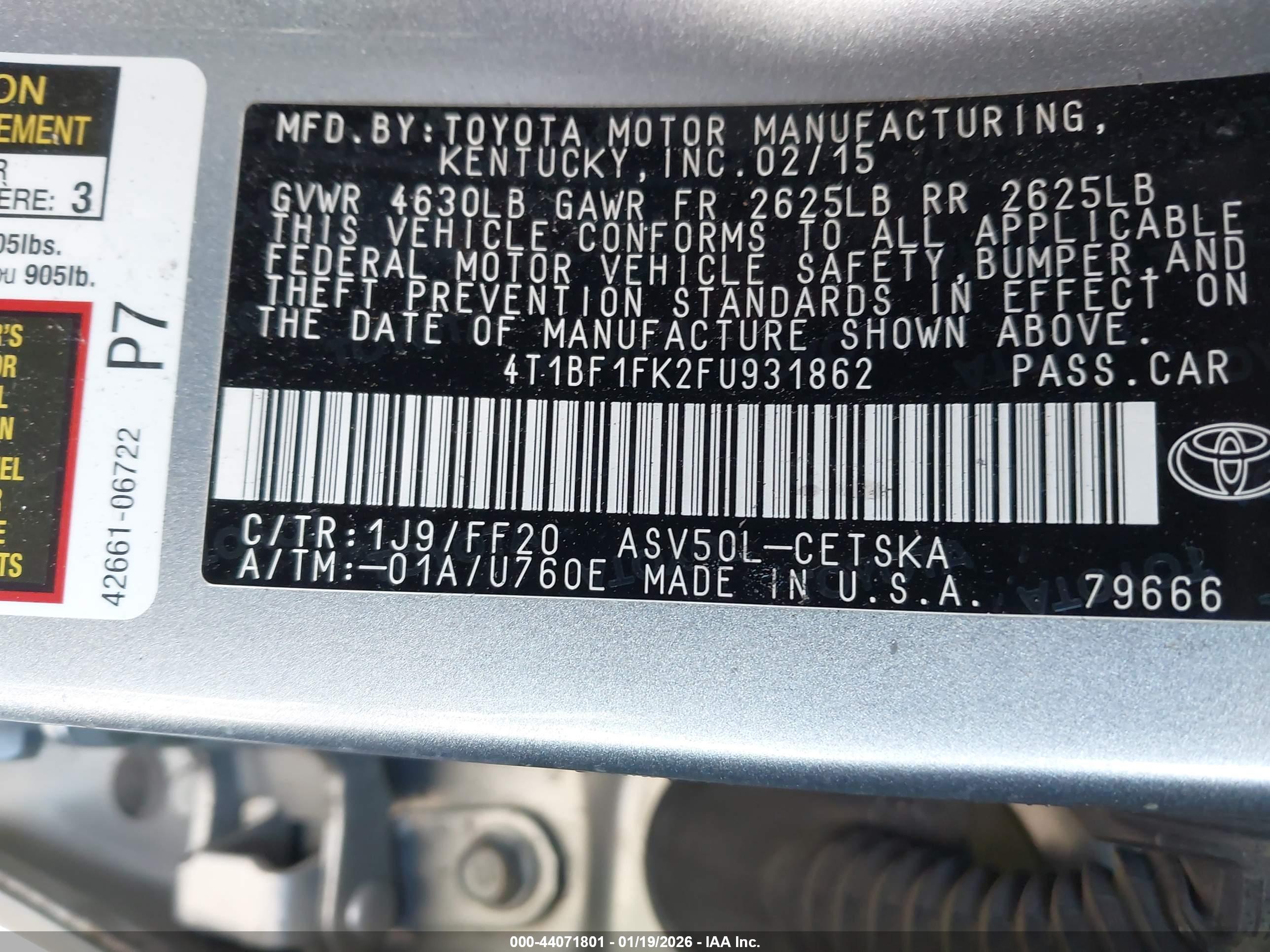 TOYOTA CAMRY image 9