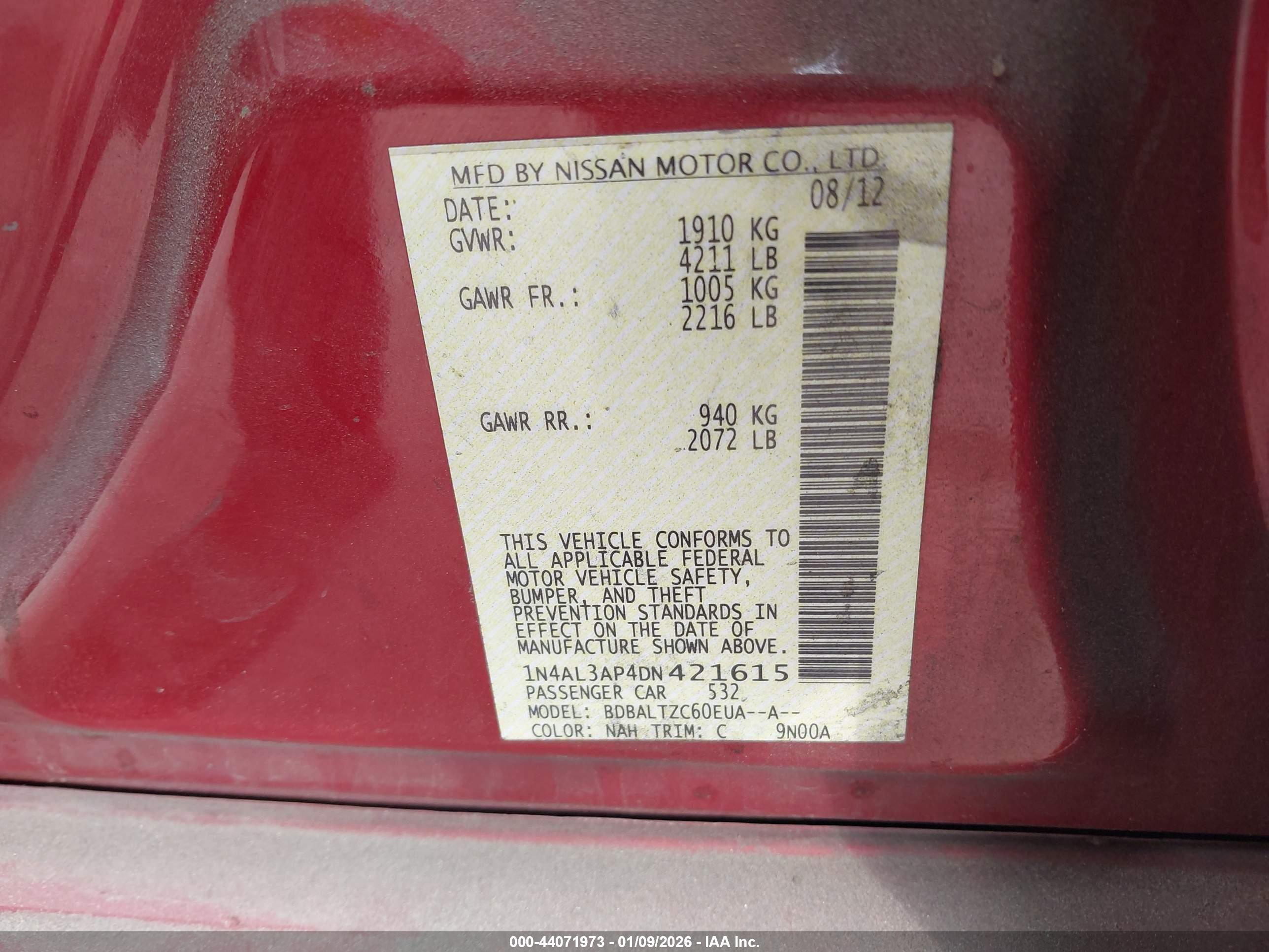 NISSAN ALTIMA image 9