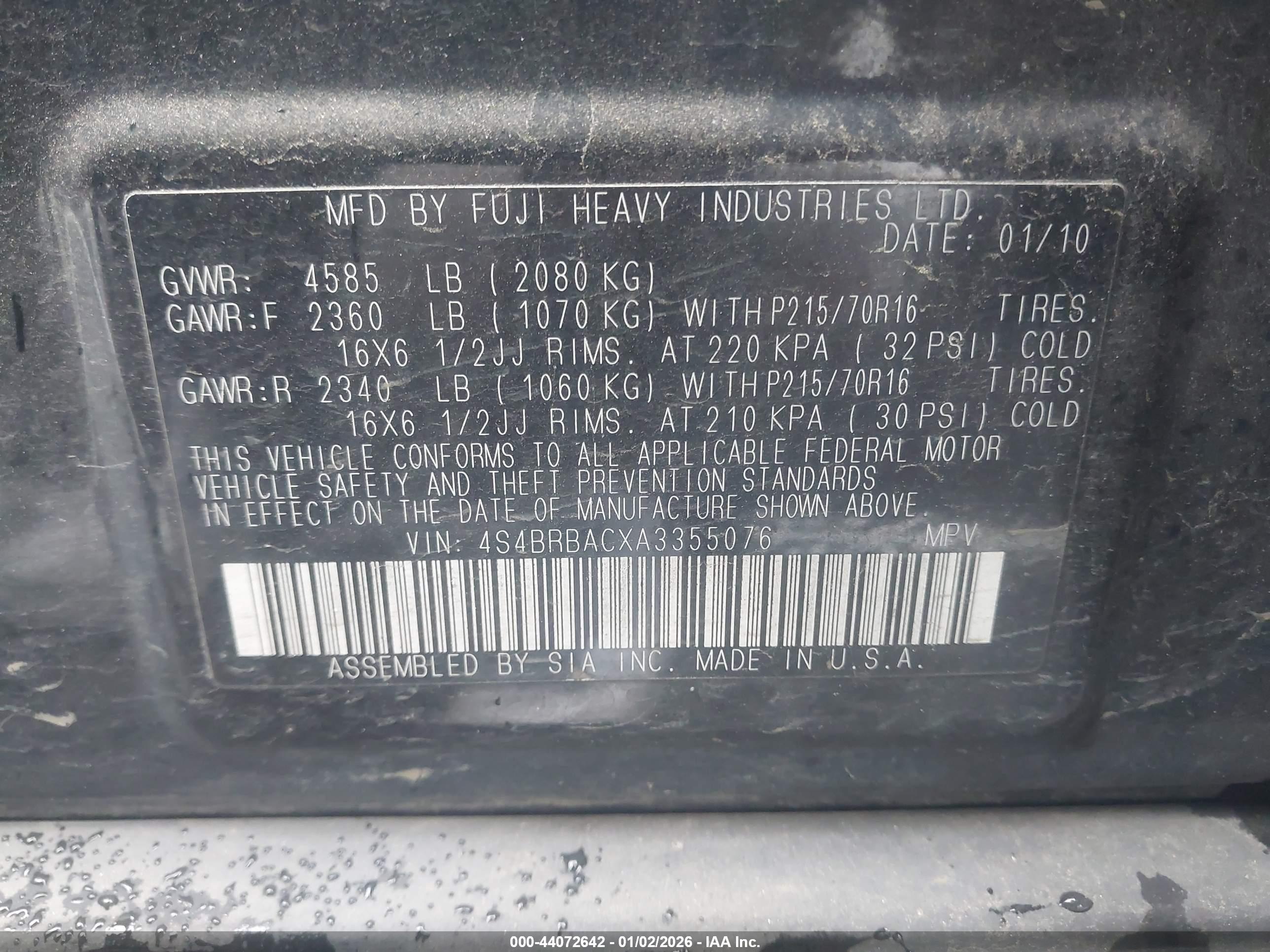 SUBARU OUTBACK image 9