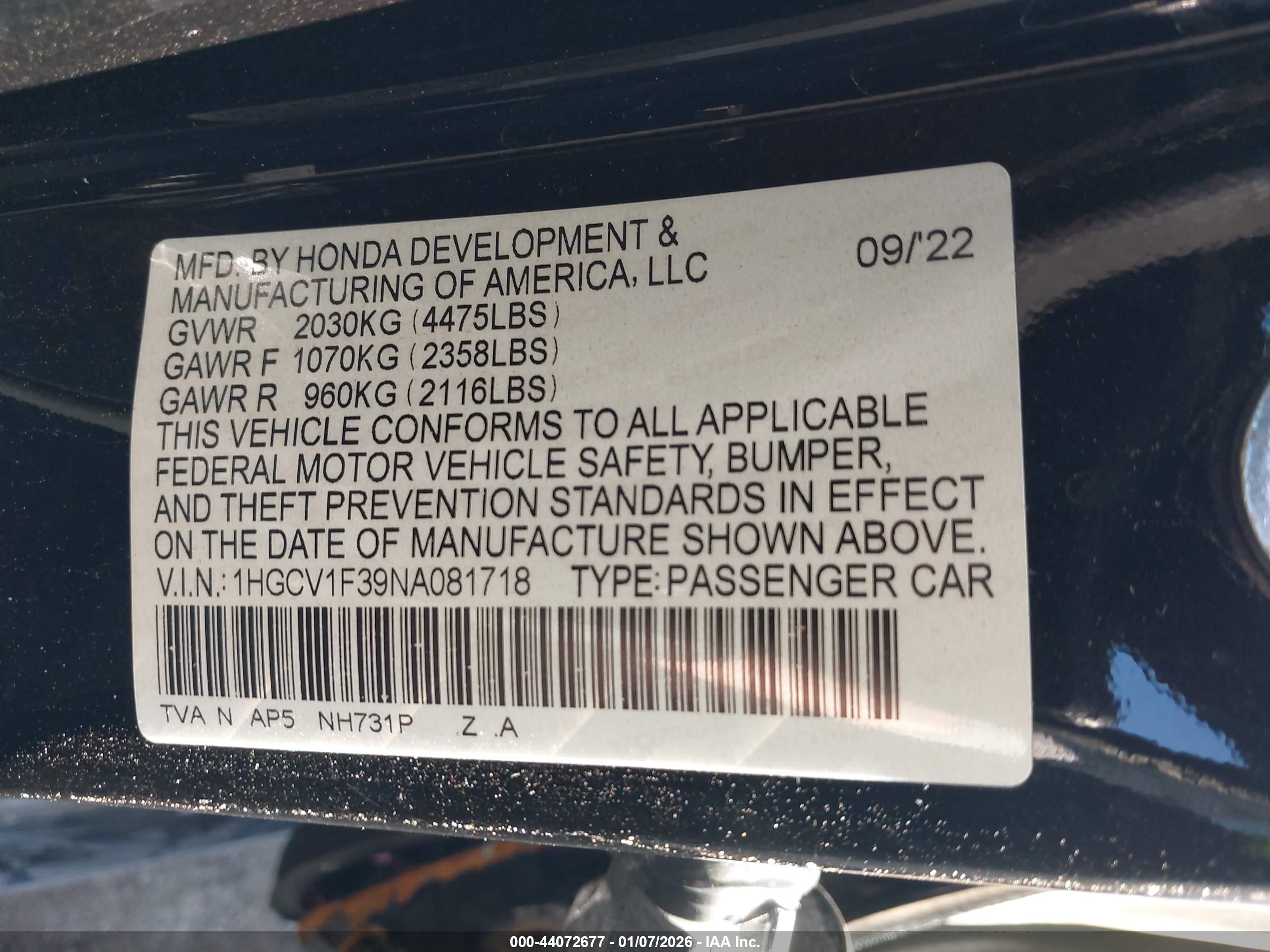 HONDA ACCORD image 9