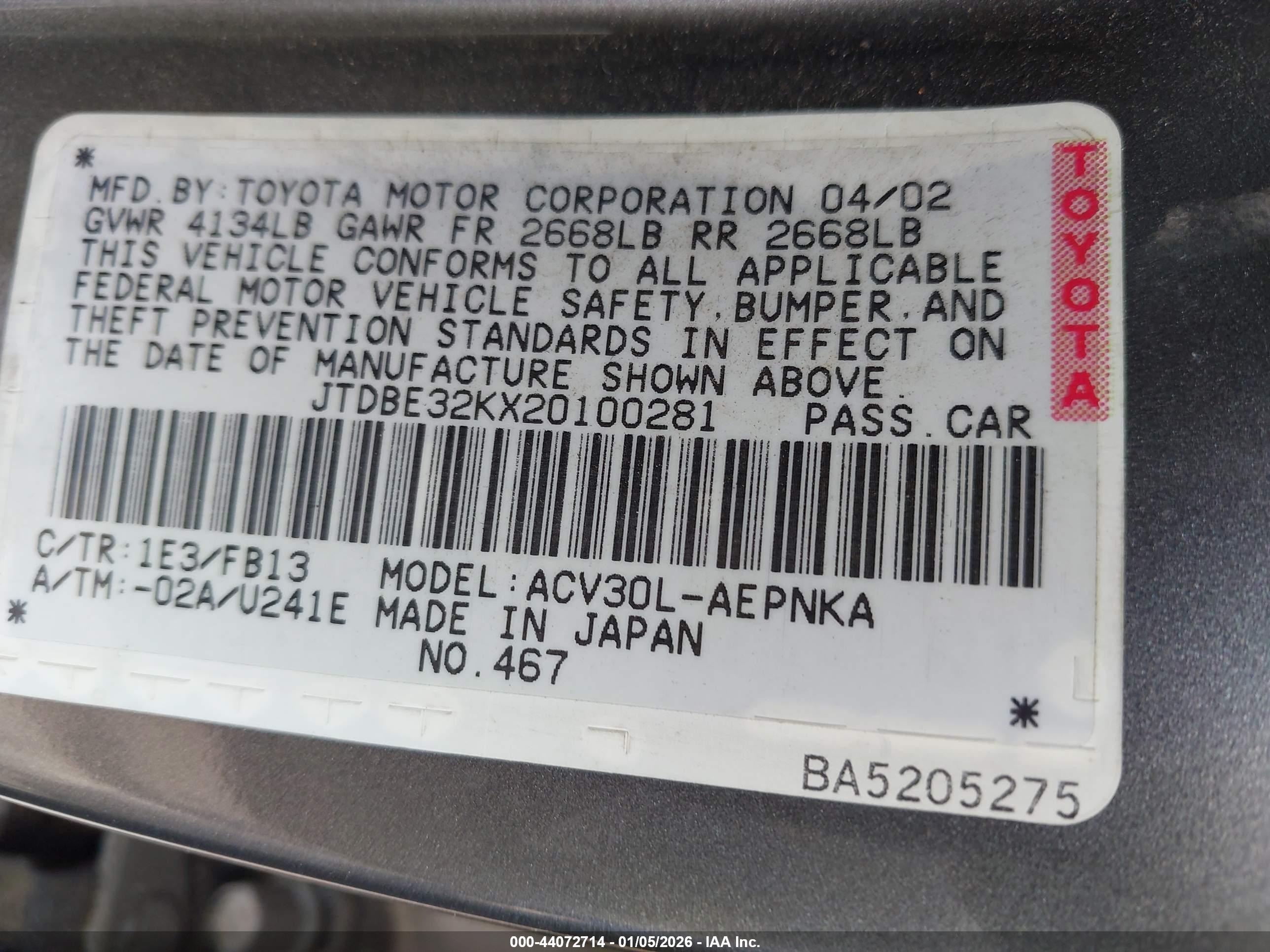 TOYOTA CAMRY image 9