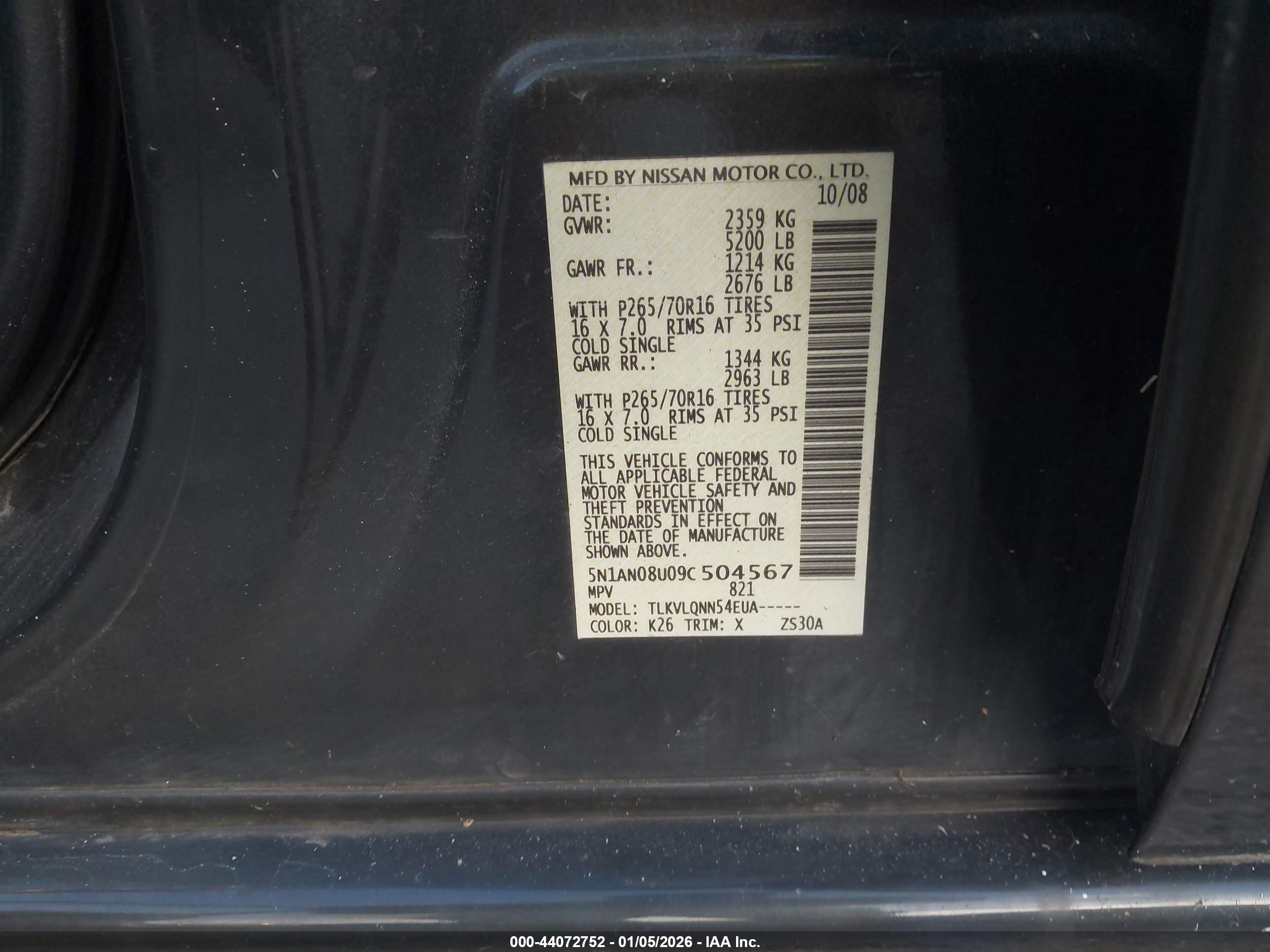 NISSAN XTERRA image 9