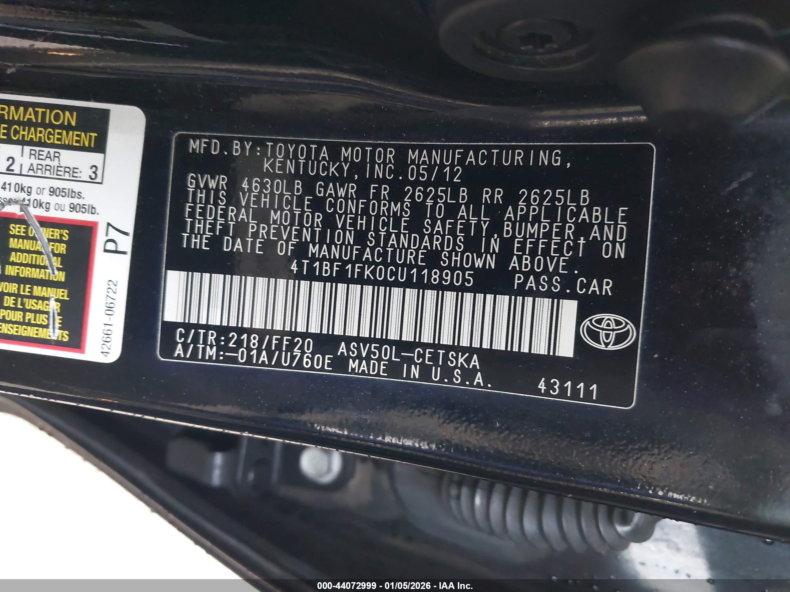 TOYOTA CAMRY image 9