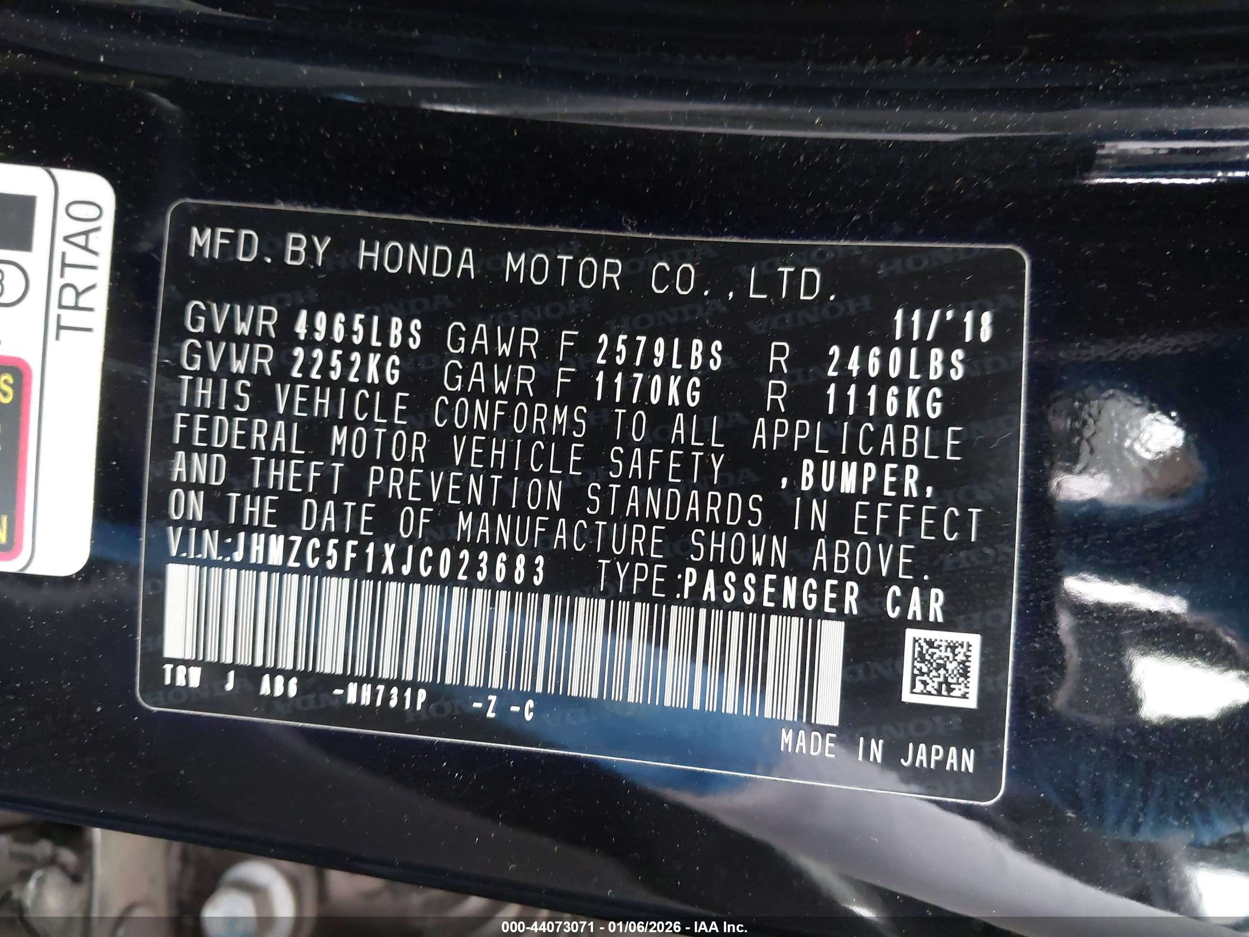 HONDA CLARITY image 9
