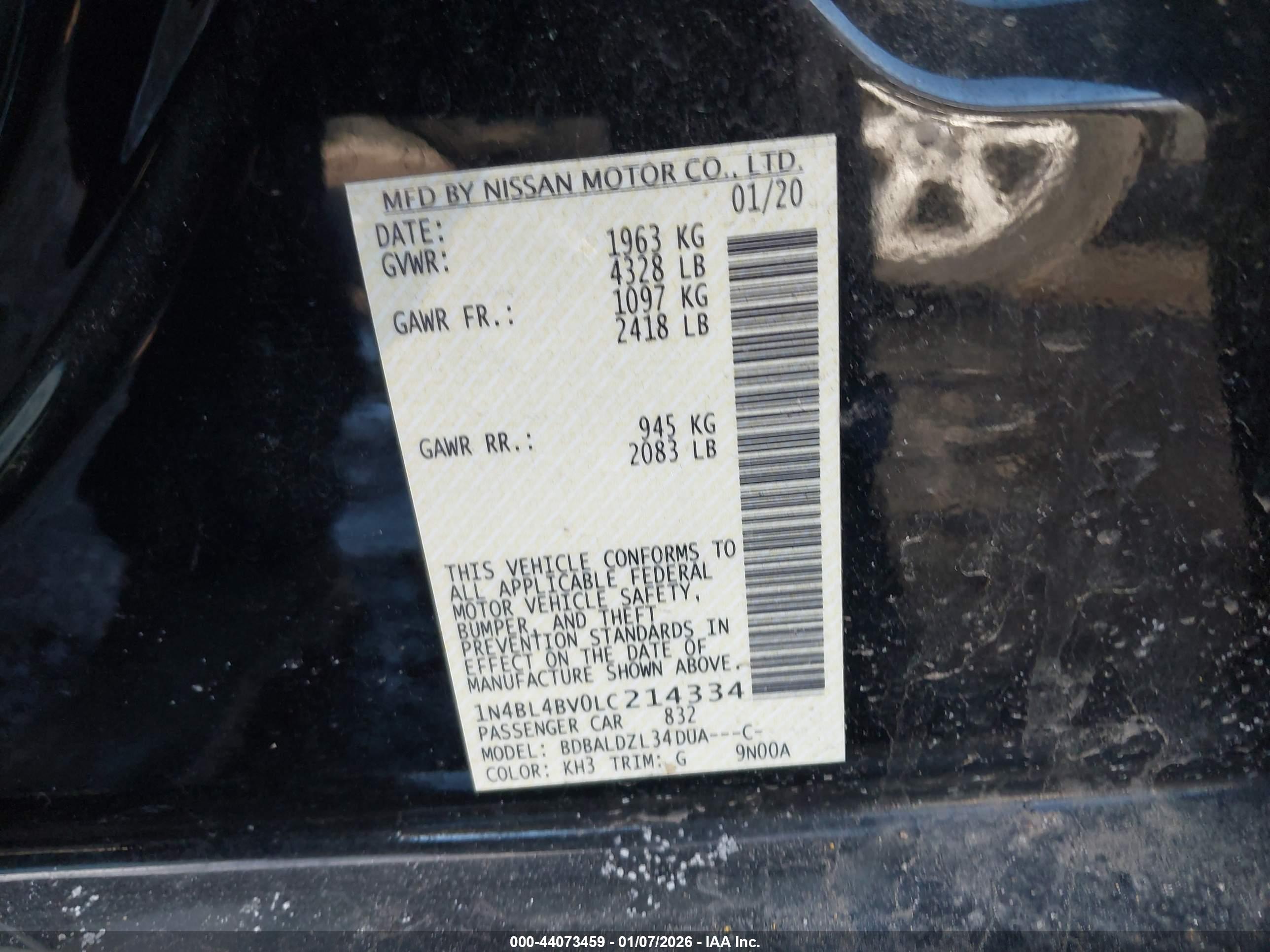 NISSAN ALTIMA image 9