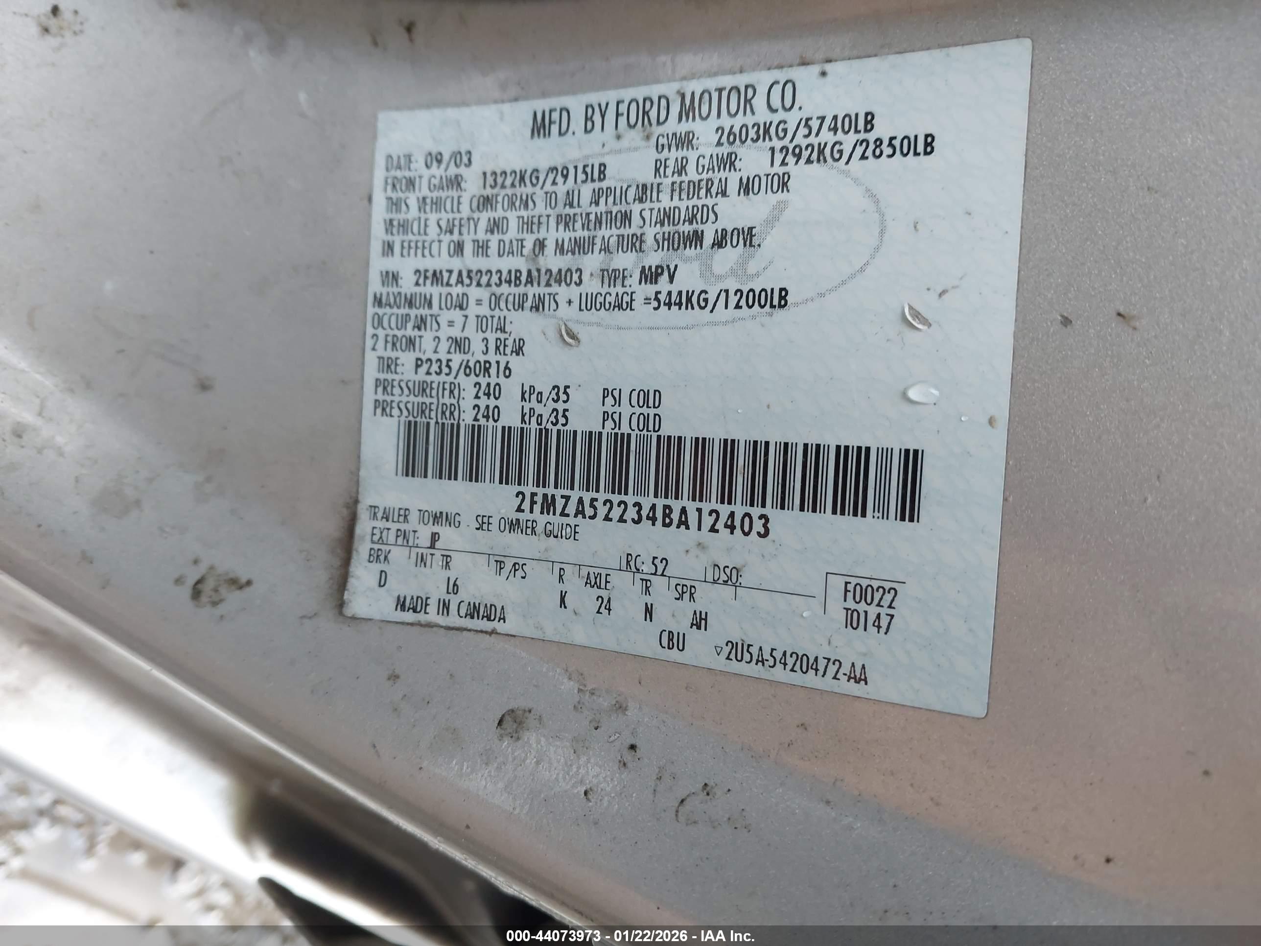 FORD FREESTAR image 9