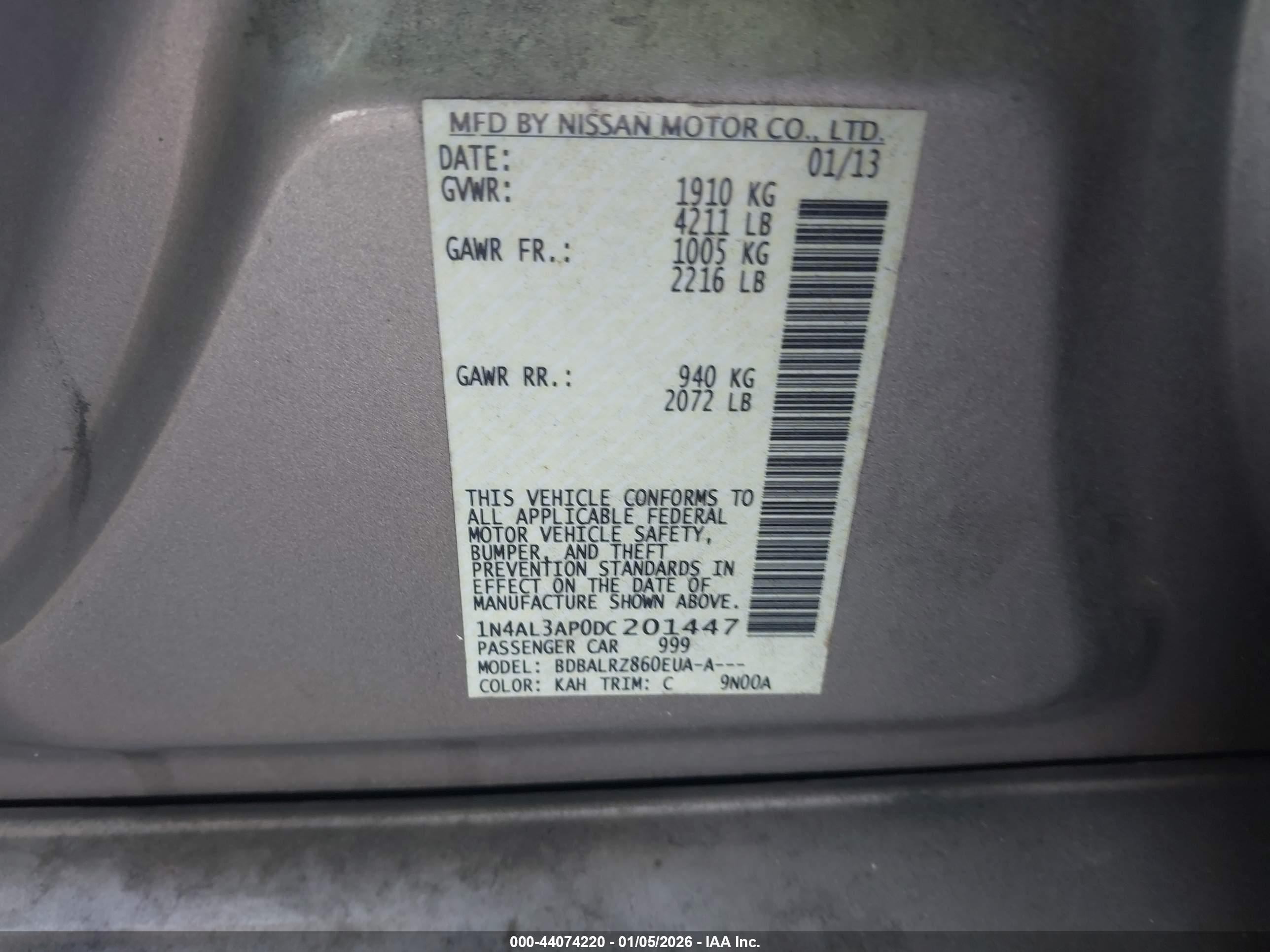 NISSAN ALTIMA image 9