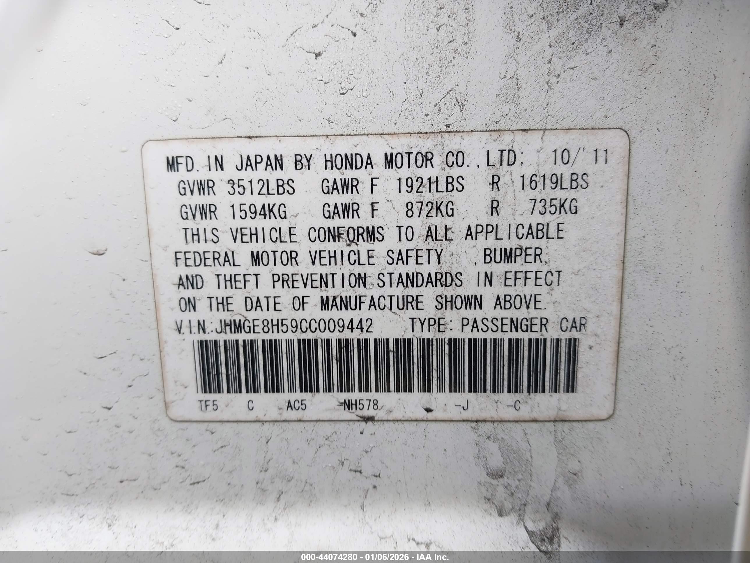 HONDA FIT image 9