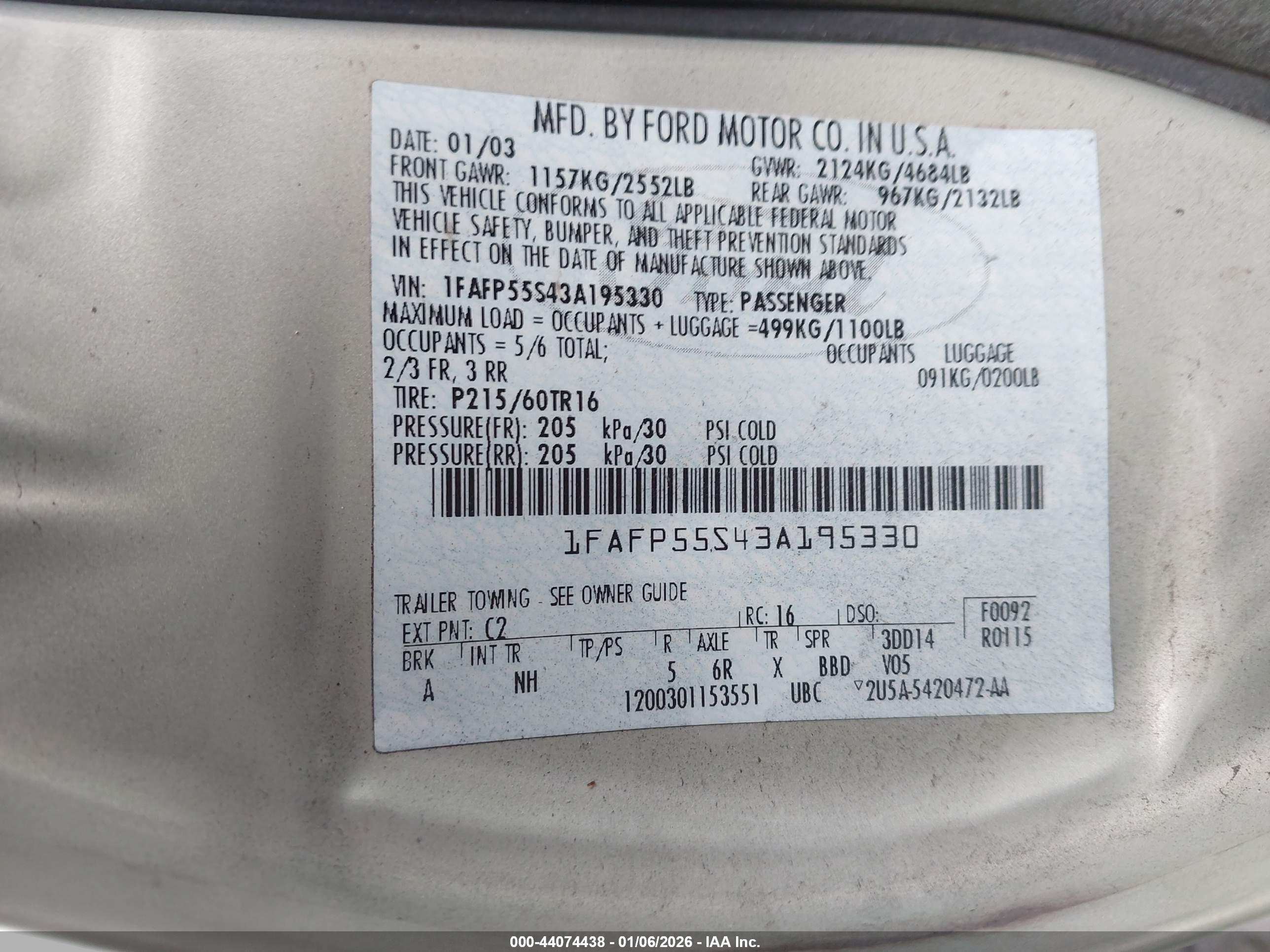 FORD TAURUS image 9