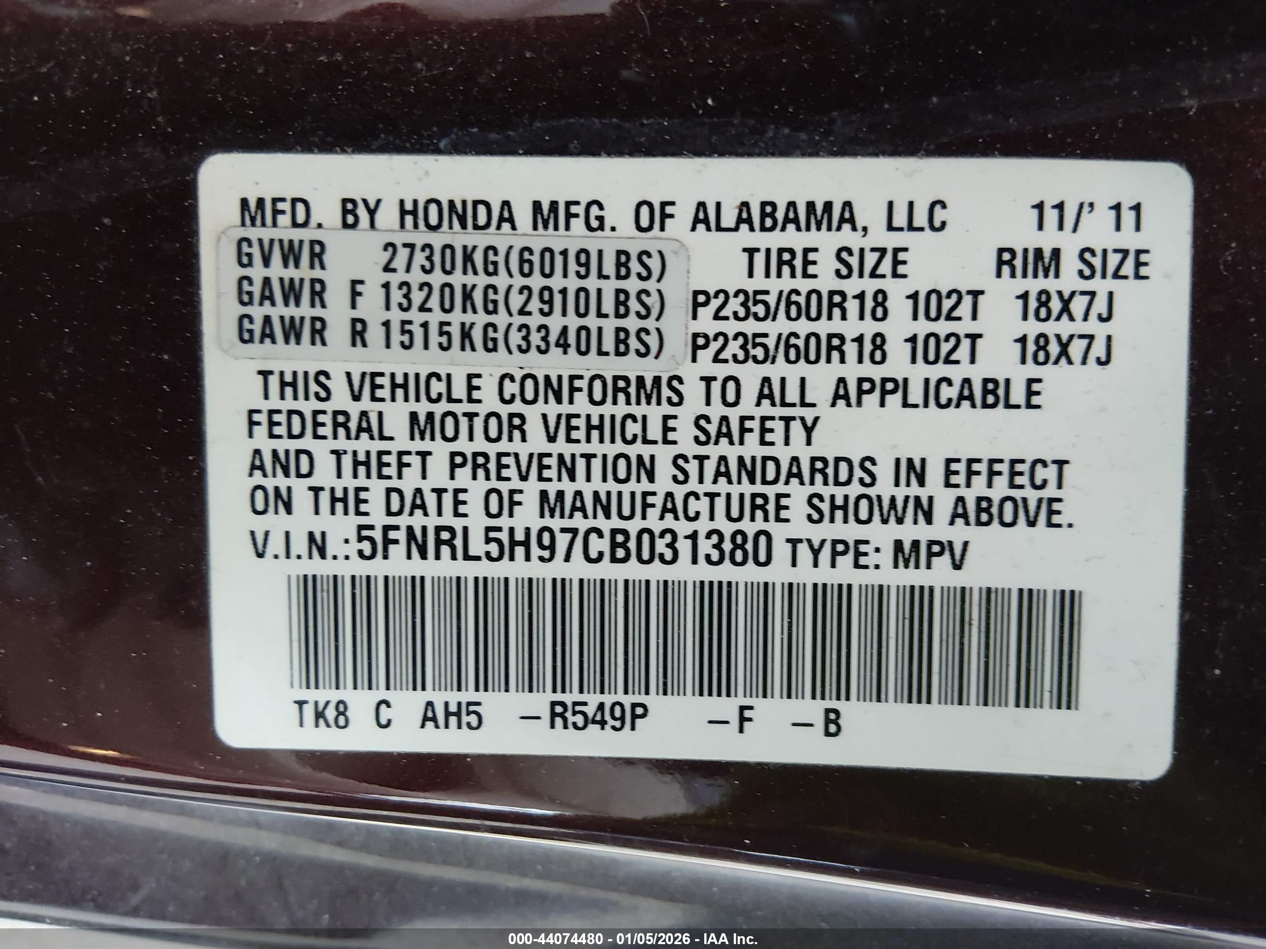 HONDA ODYSSEY image 9