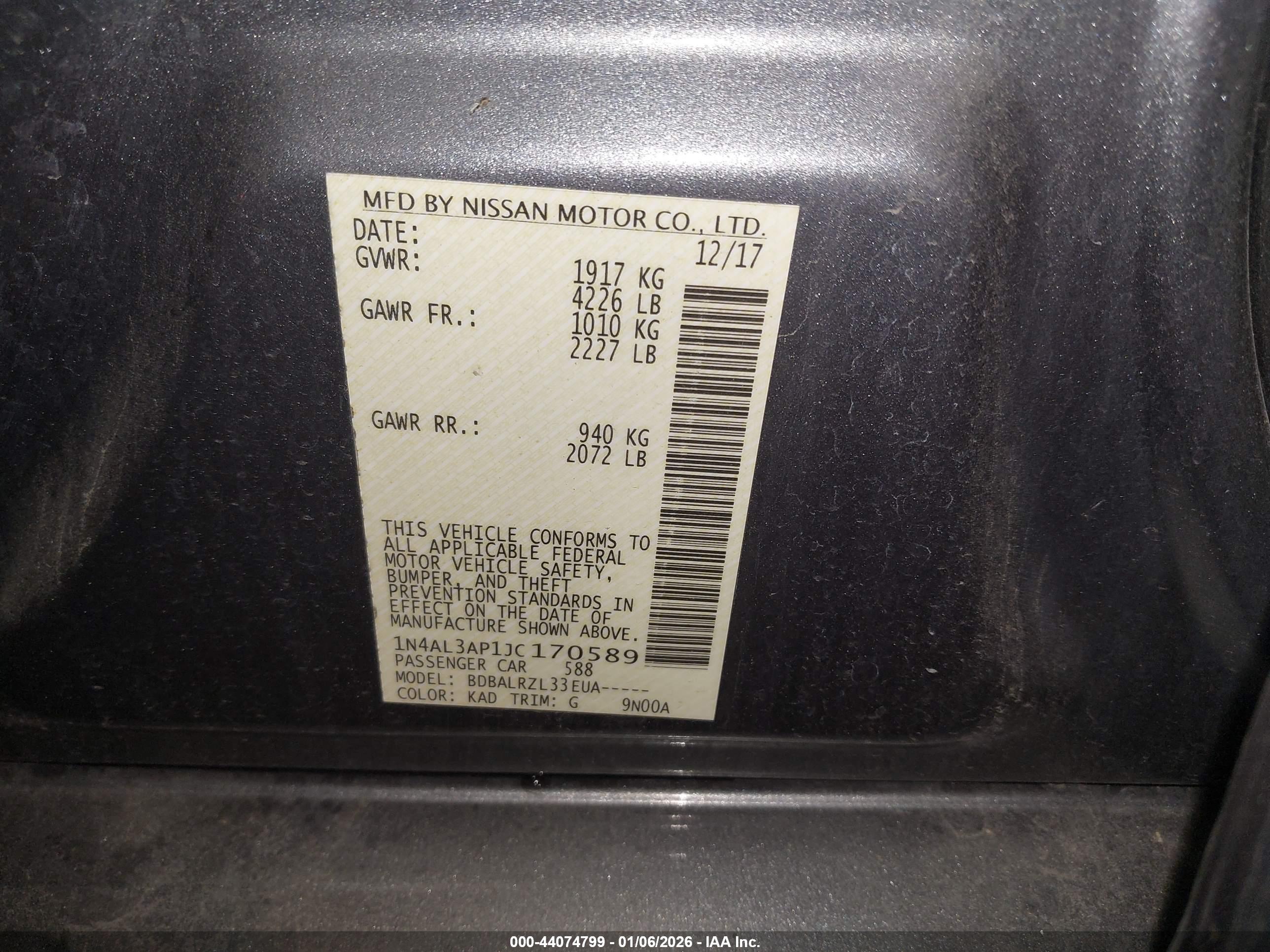 NISSAN ALTIMA image 9