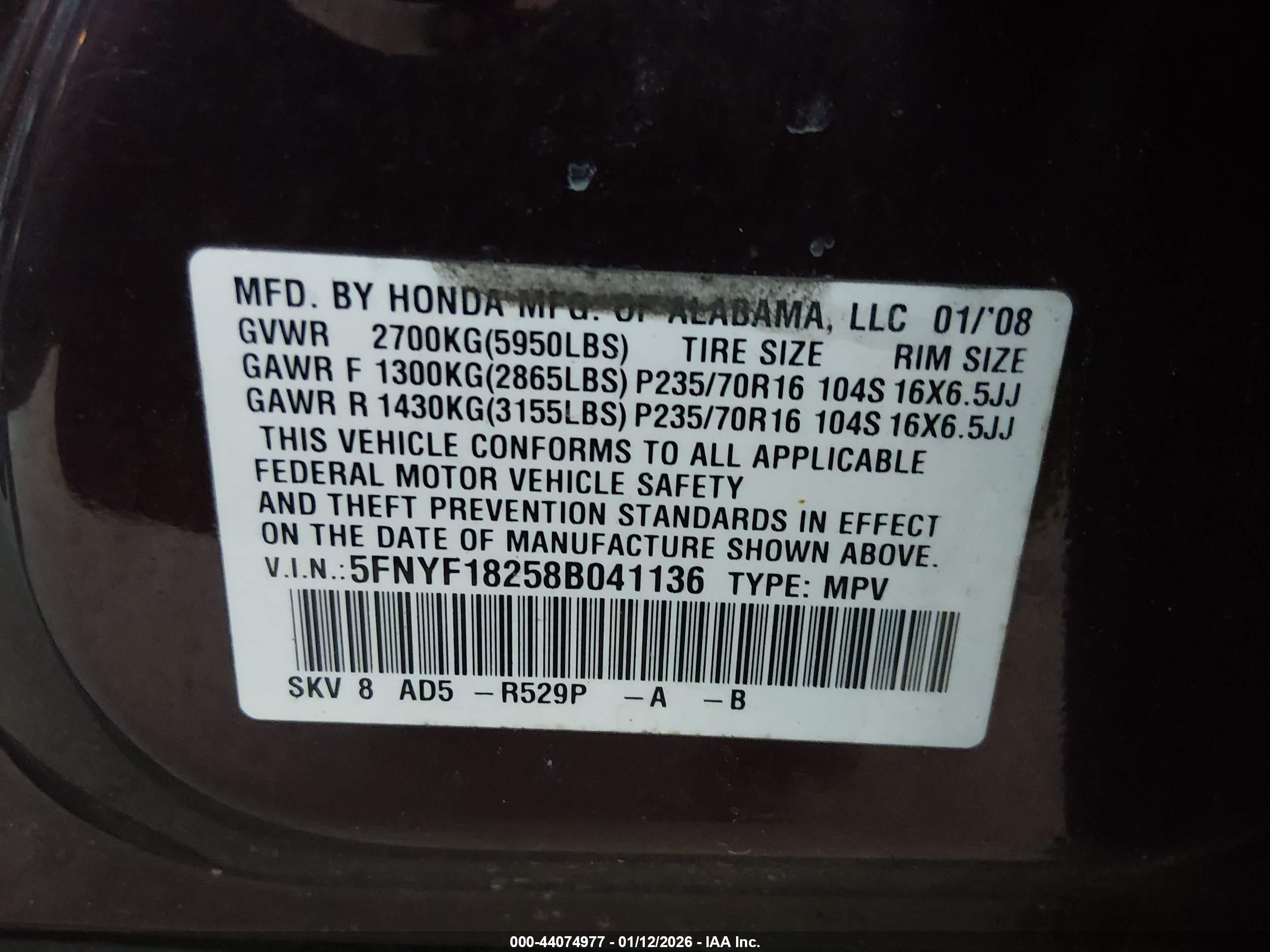 HONDA PILOT image 9