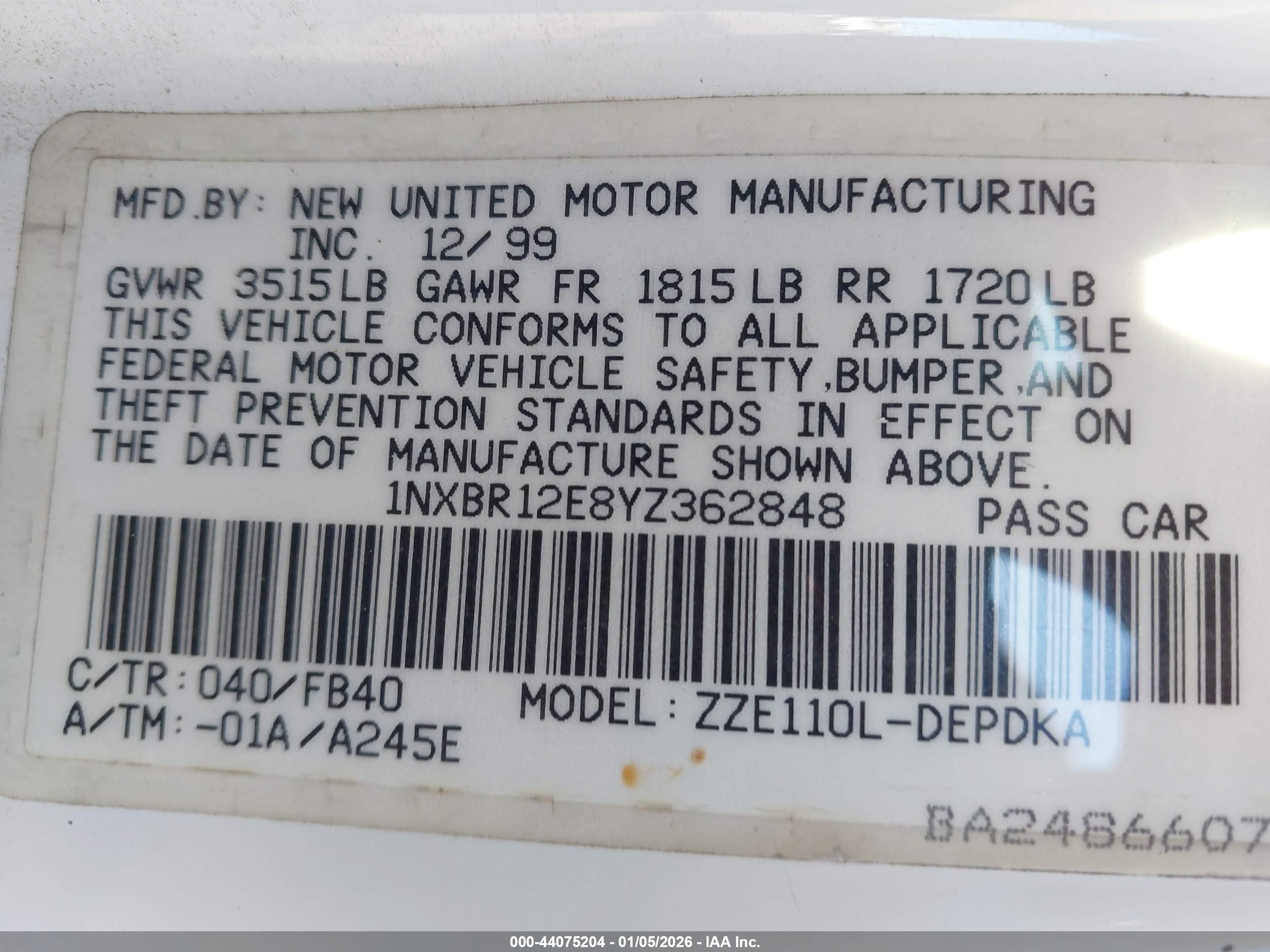 TOYOTA COROLLA image 9