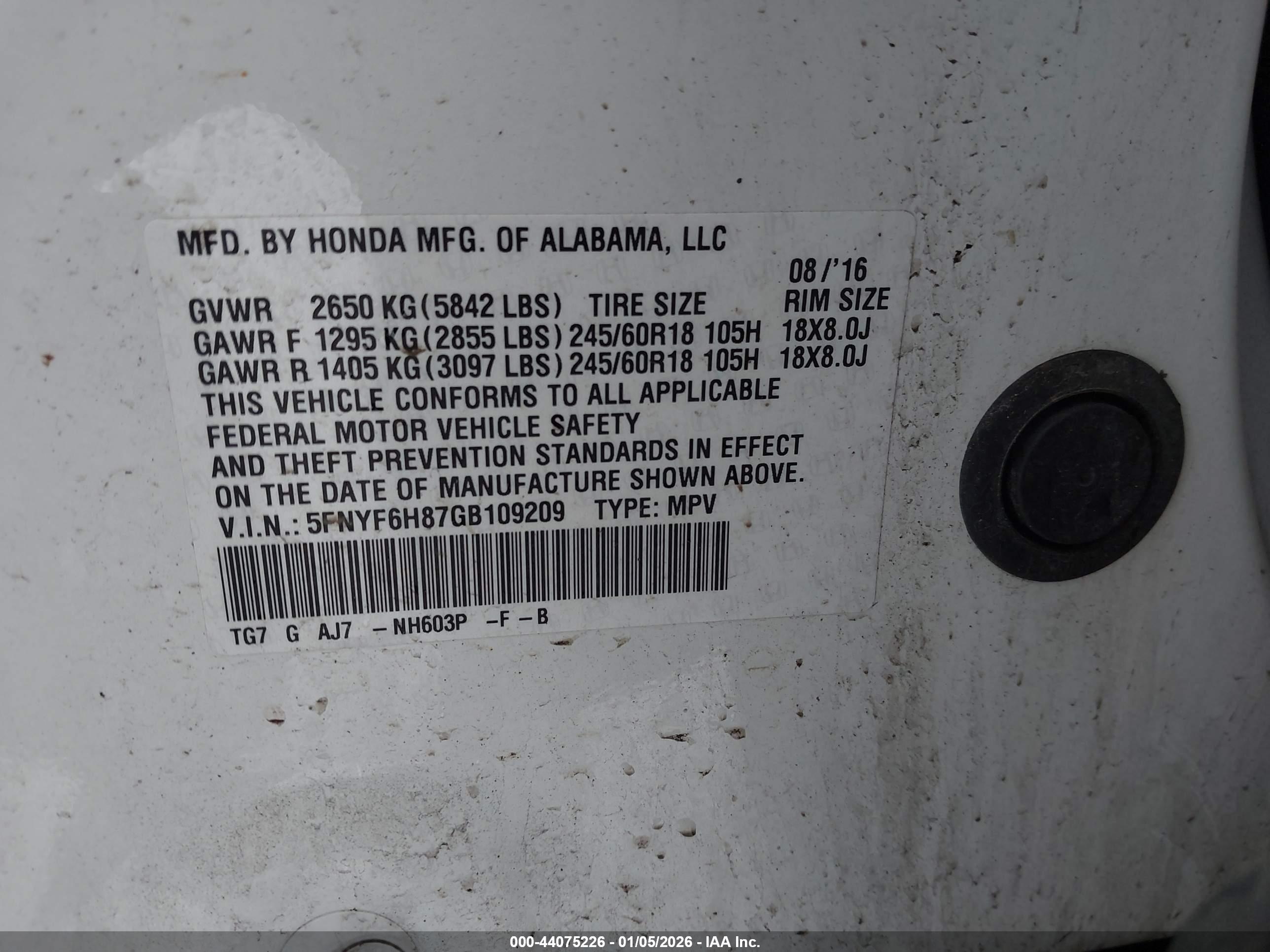HONDA PILOT image 9