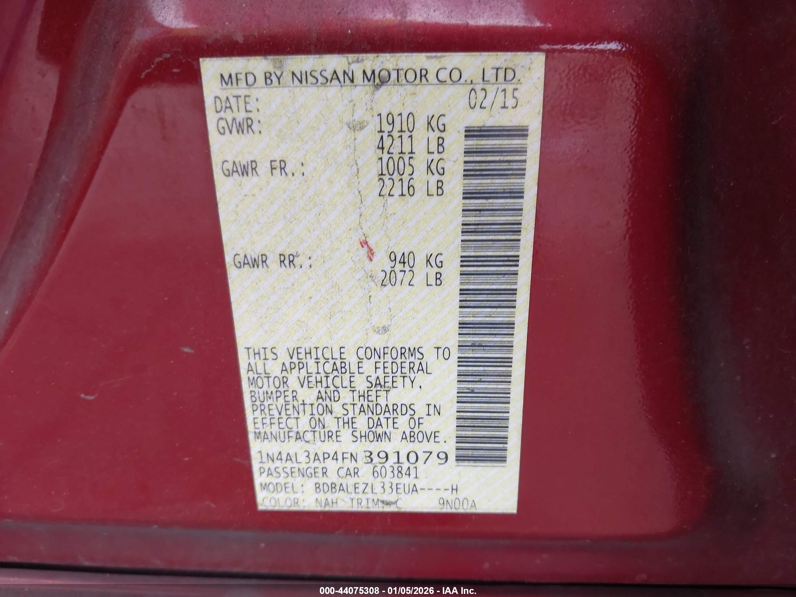 NISSAN ALTIMA image 9