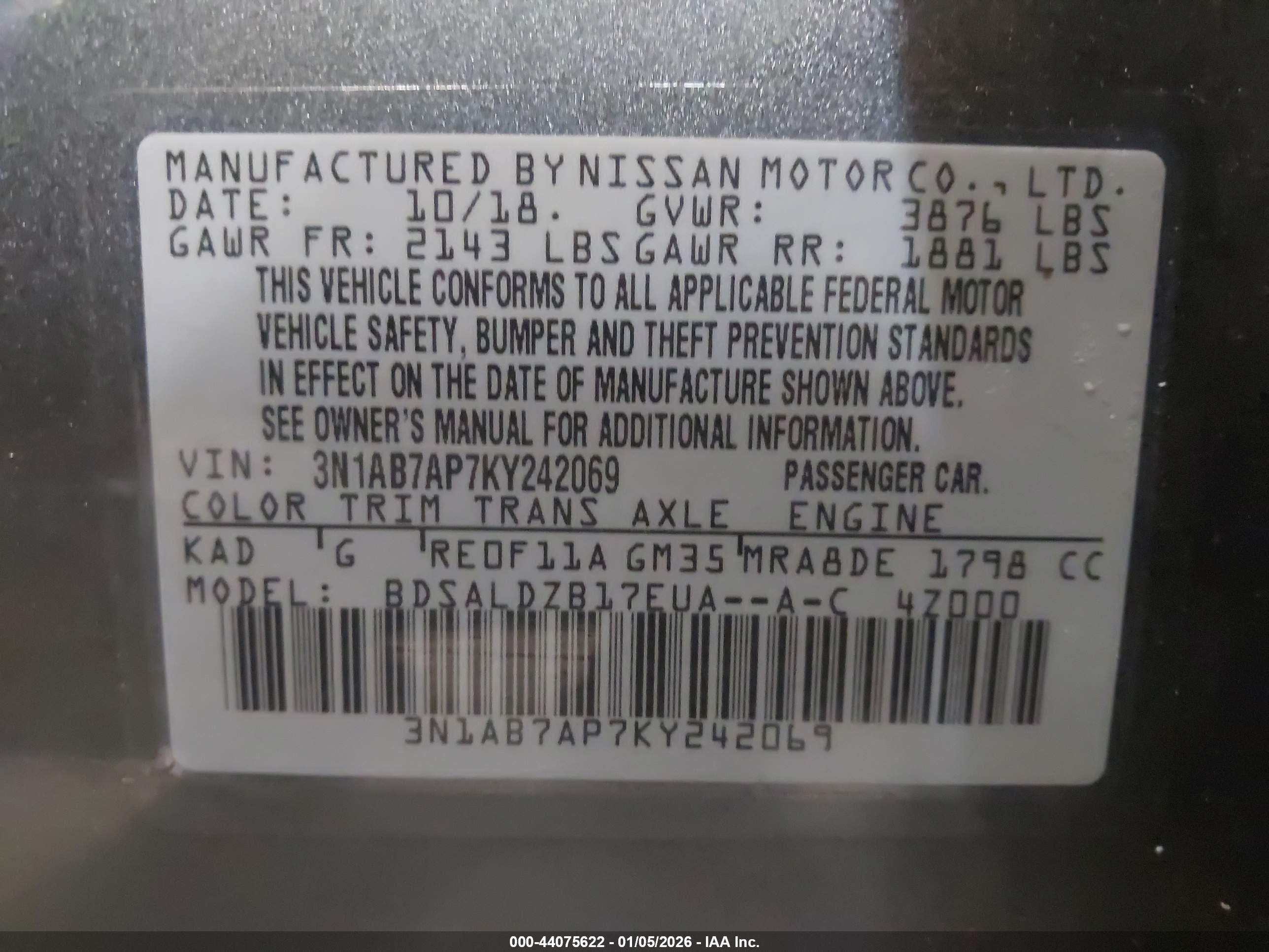 NISSAN SENTRA image 9