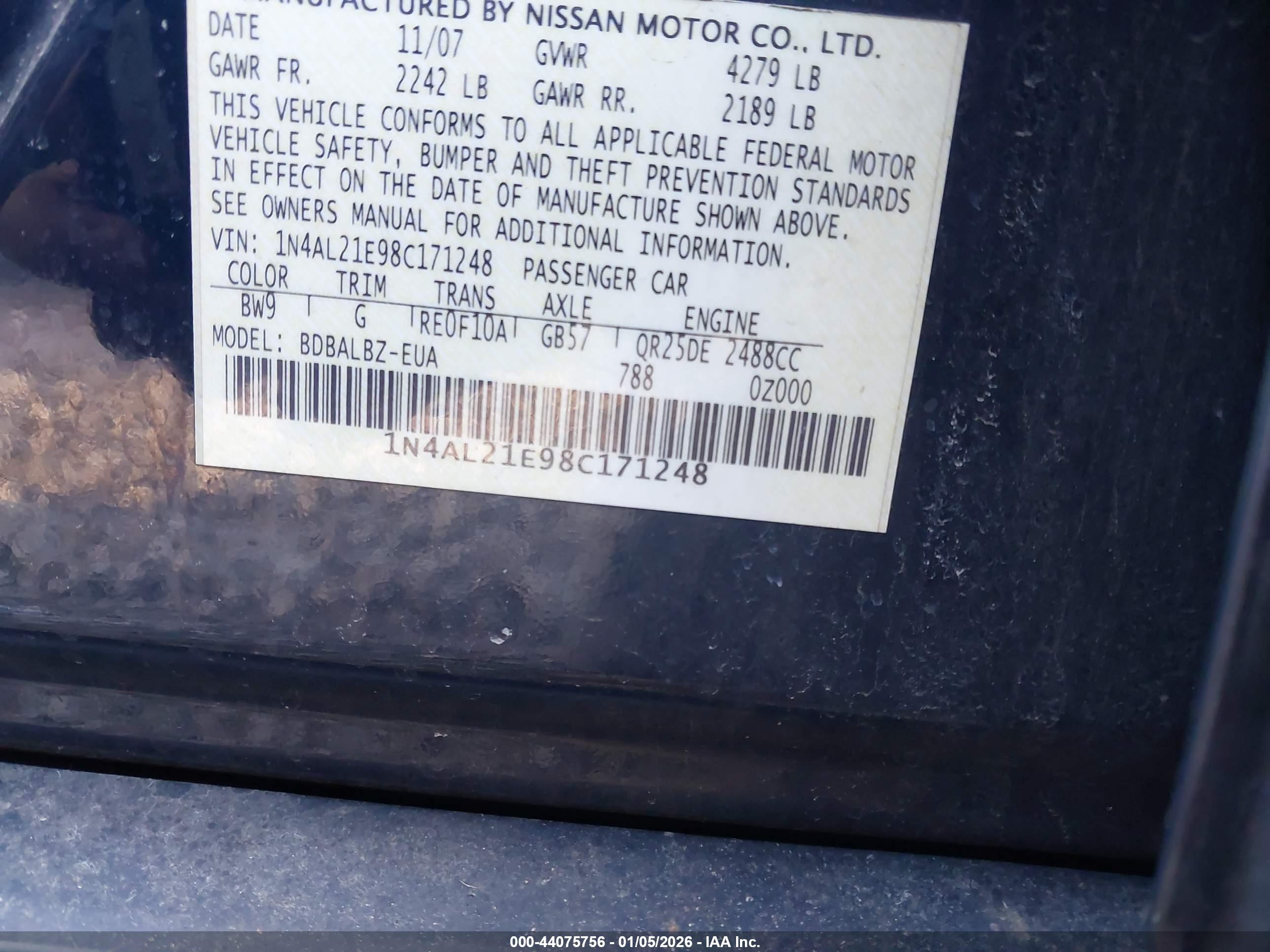 NISSAN ALTIMA image 9