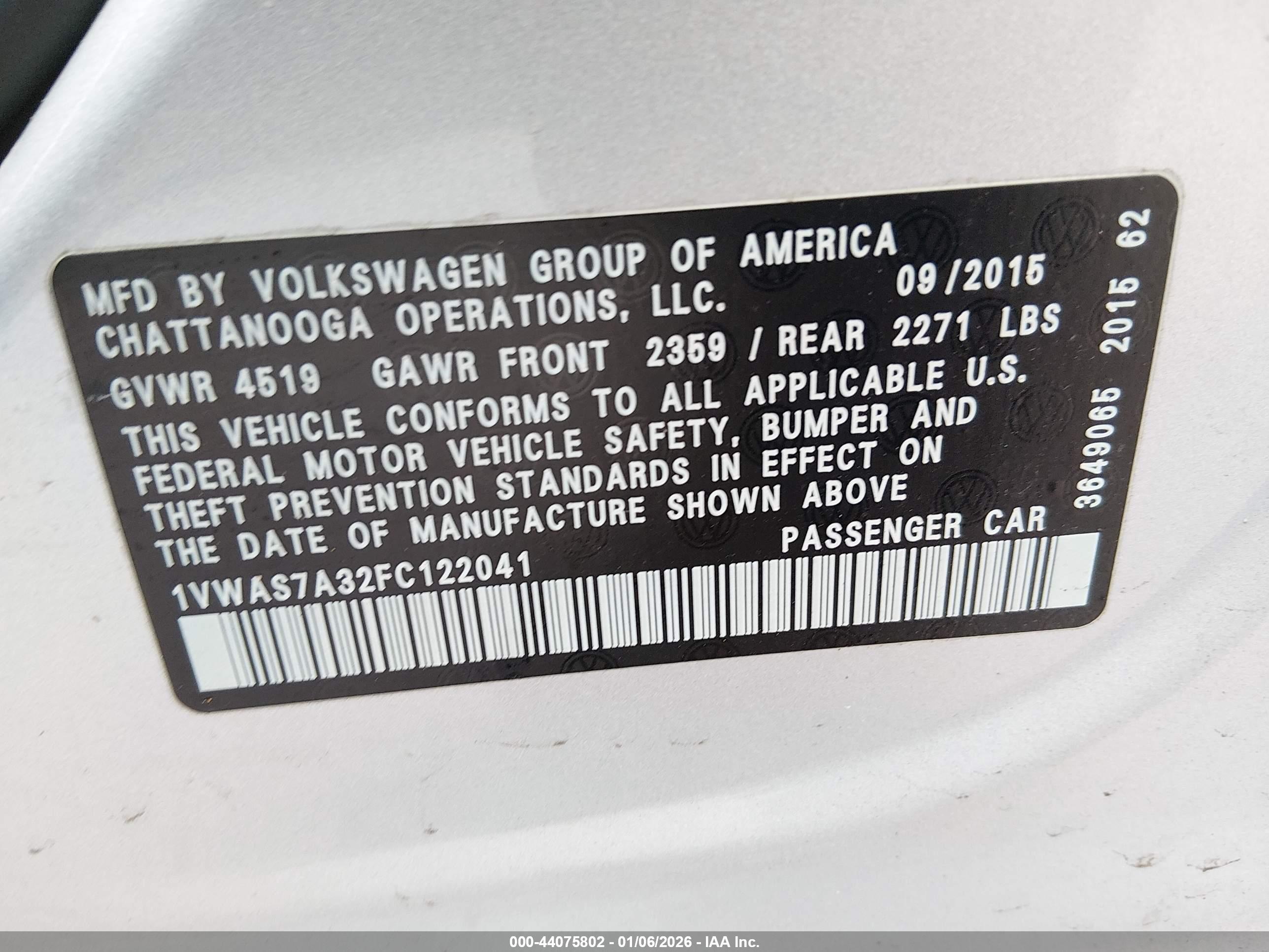 VOLKSWAGEN PASSAT image 9