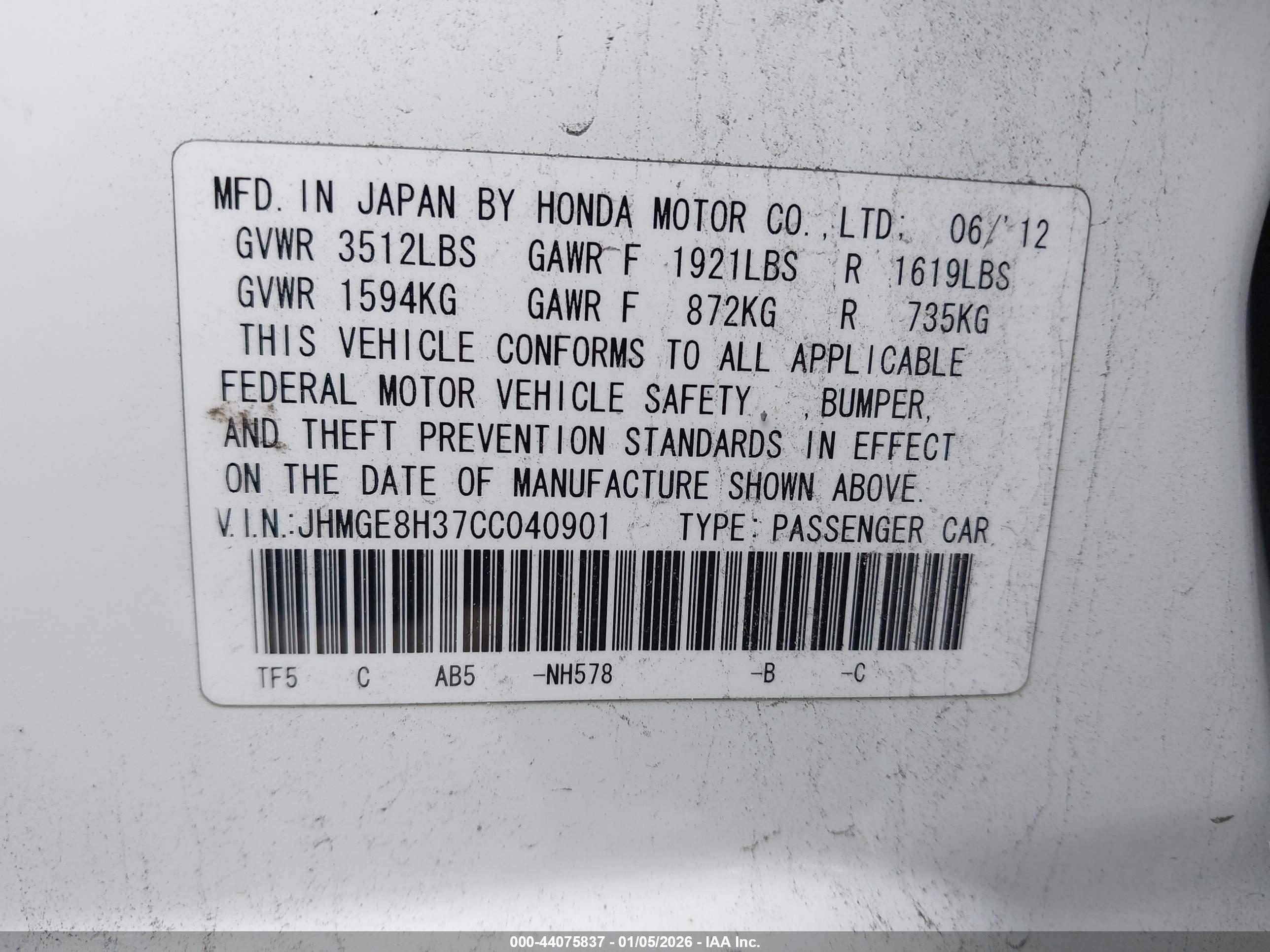 HONDA FIT image 9