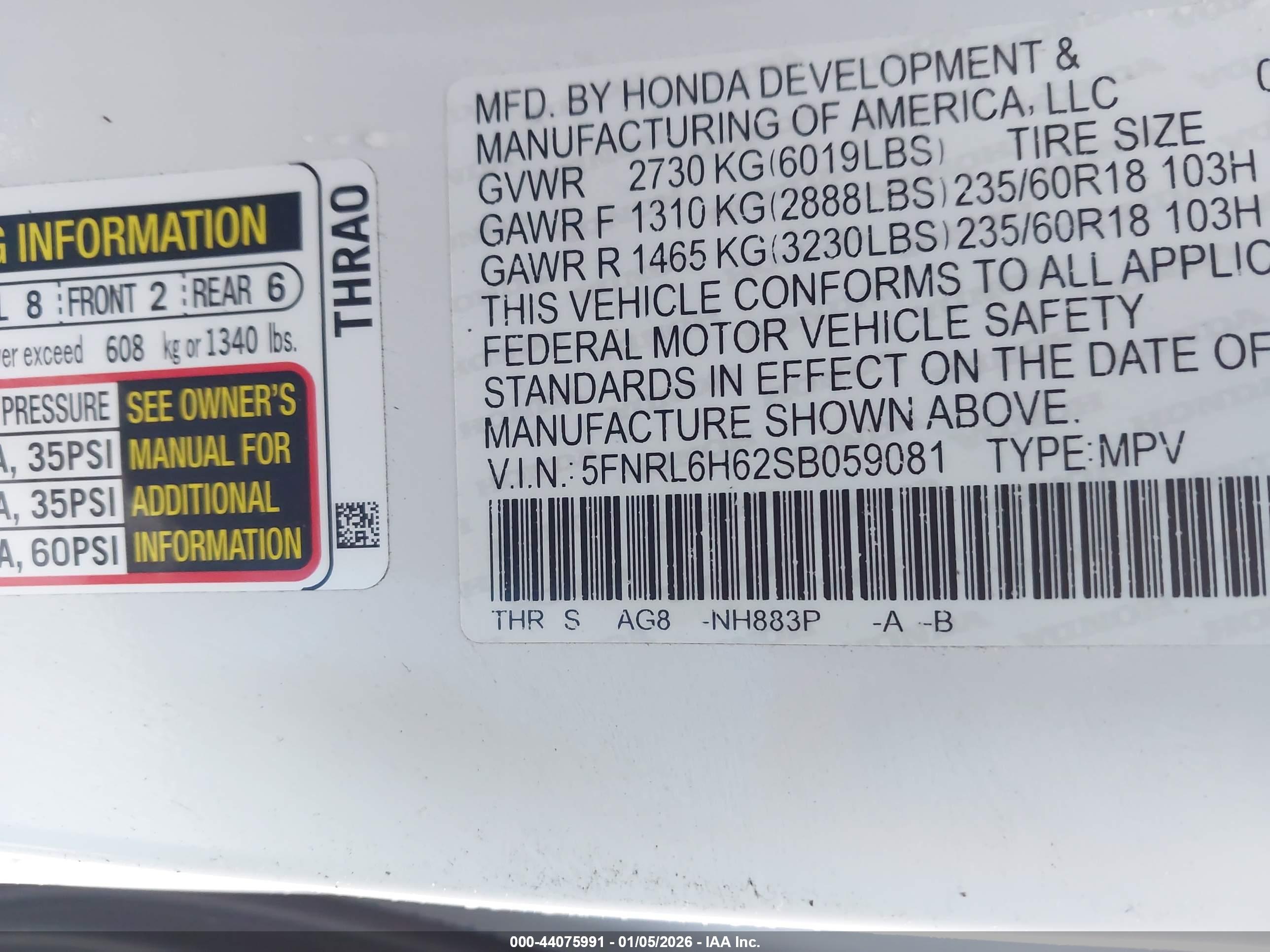 HONDA ODYSSEY image 9