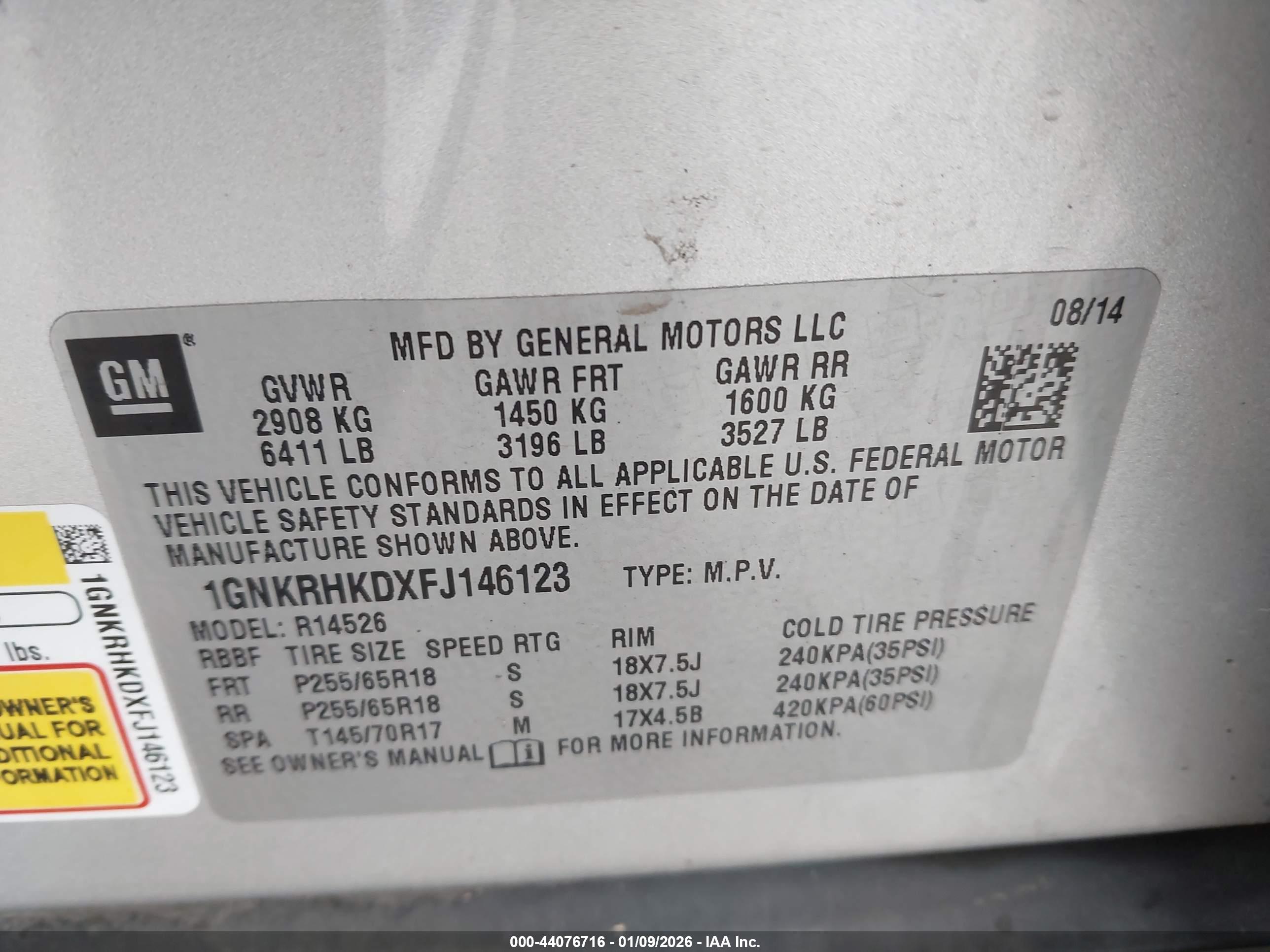 CHEVROLET TRAVERSE image 9