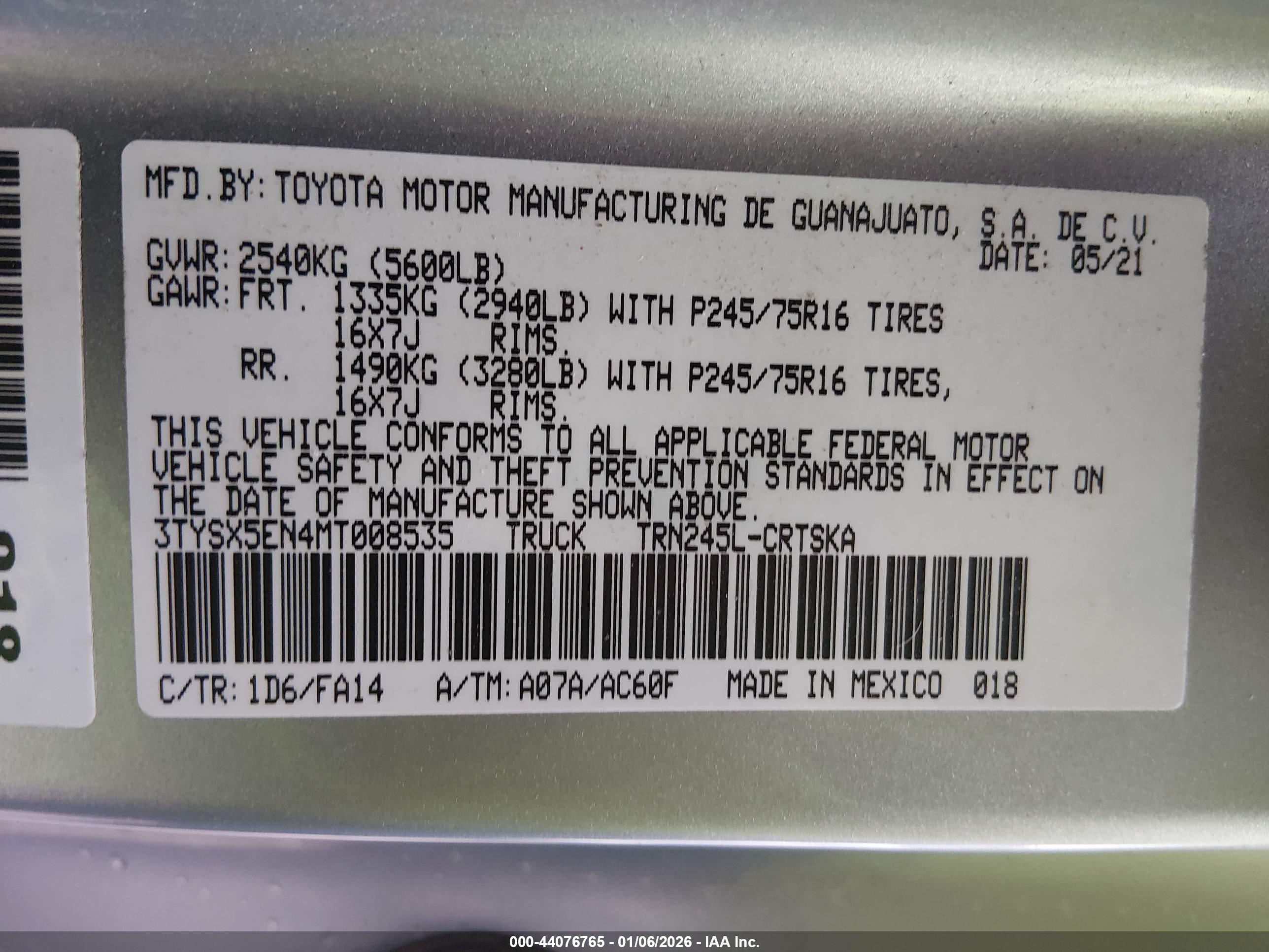TOYOTA TACOMA image 9