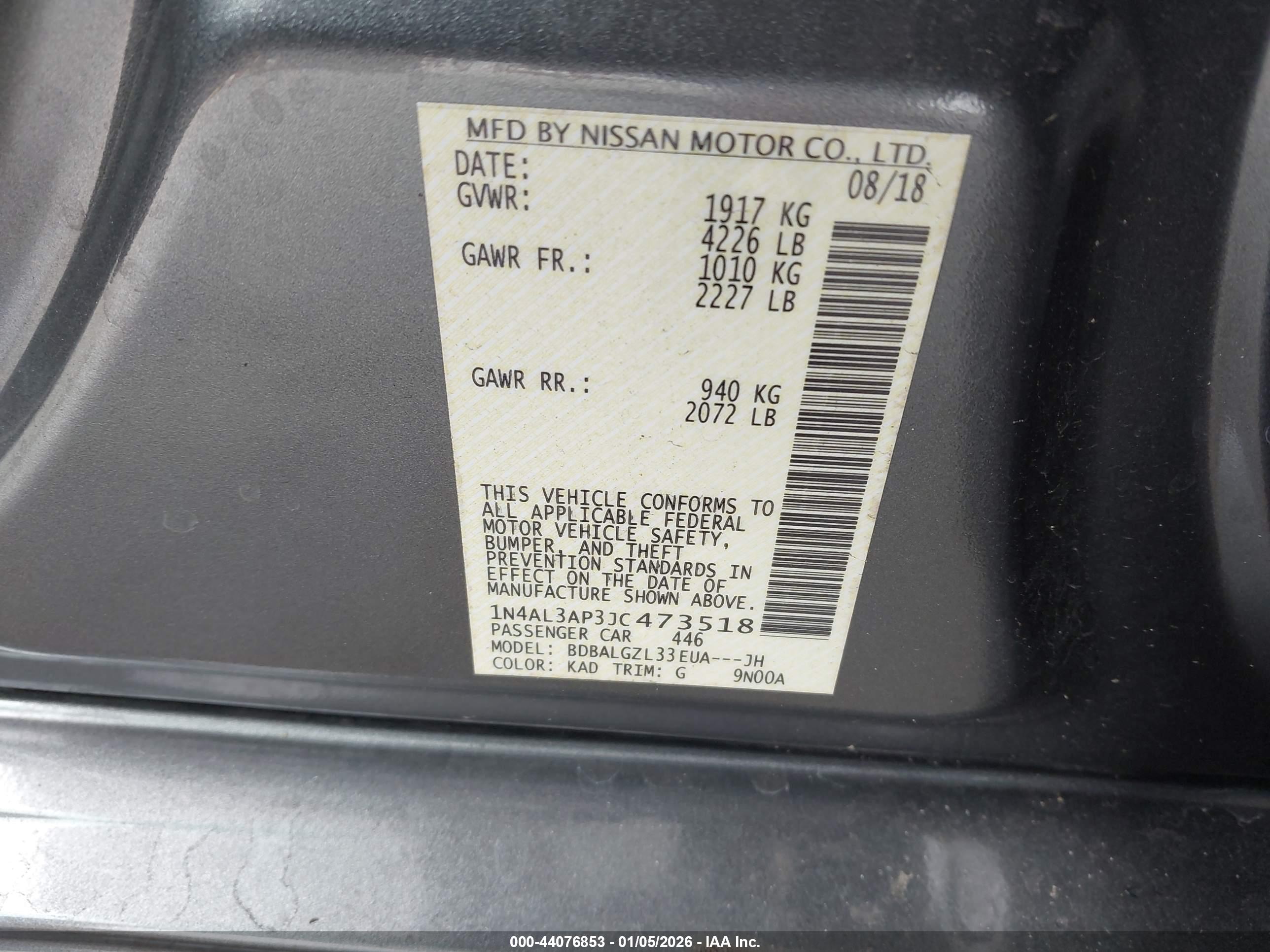 NISSAN ALTIMA image 9