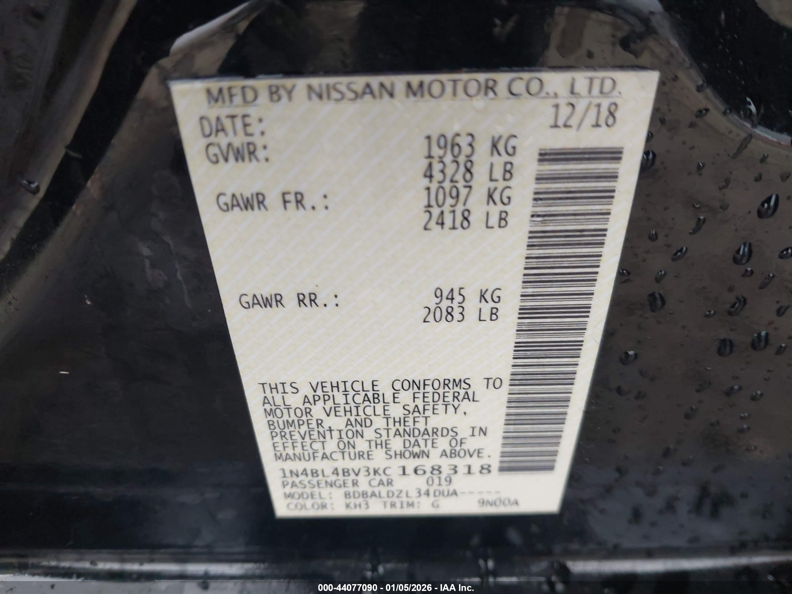 NISSAN ALTIMA image 9