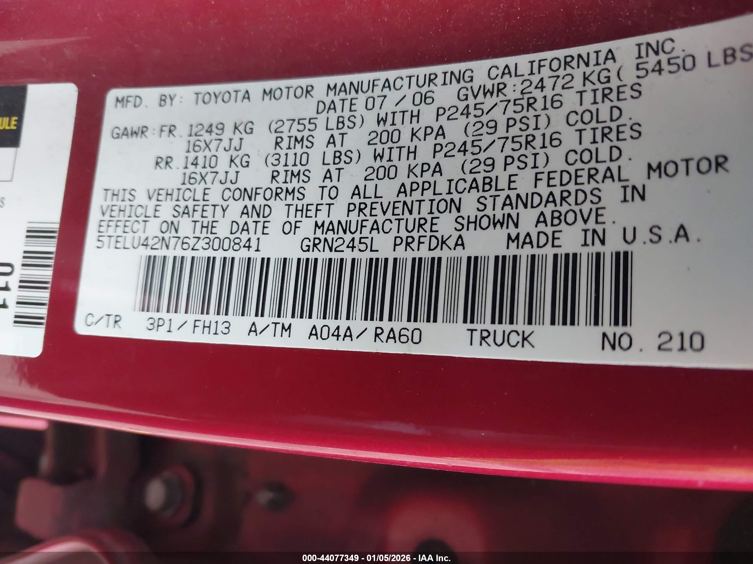 TOYOTA TACOMA image 9