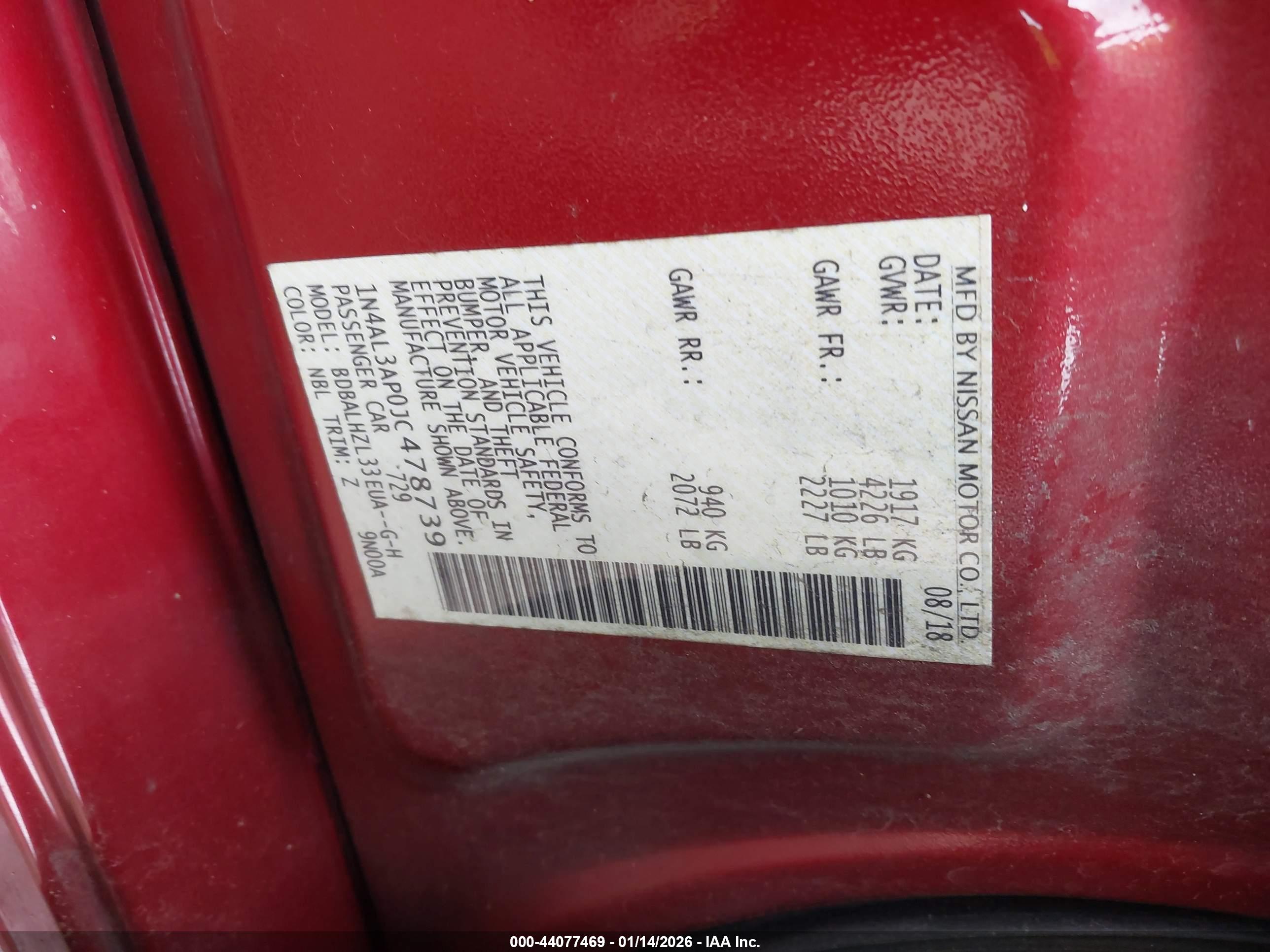 NISSAN ALTIMA image 9
