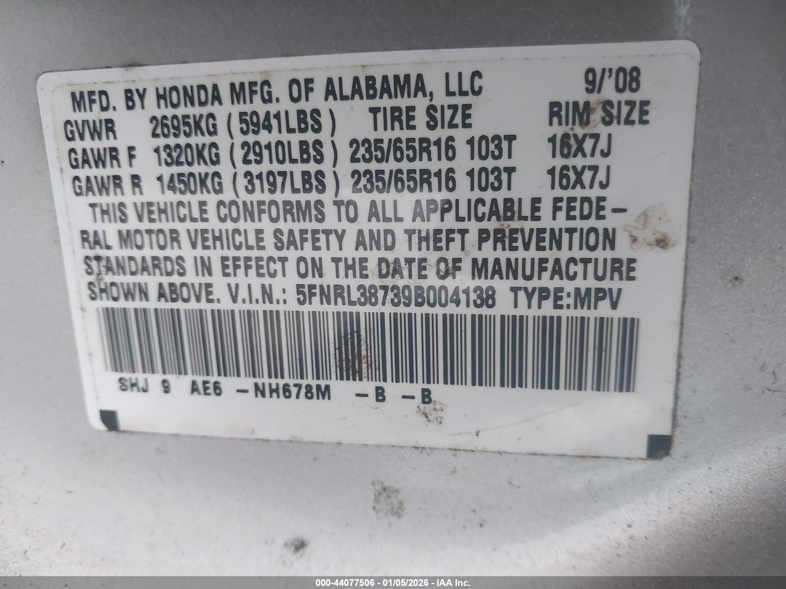 HONDA ODYSSEY image 9